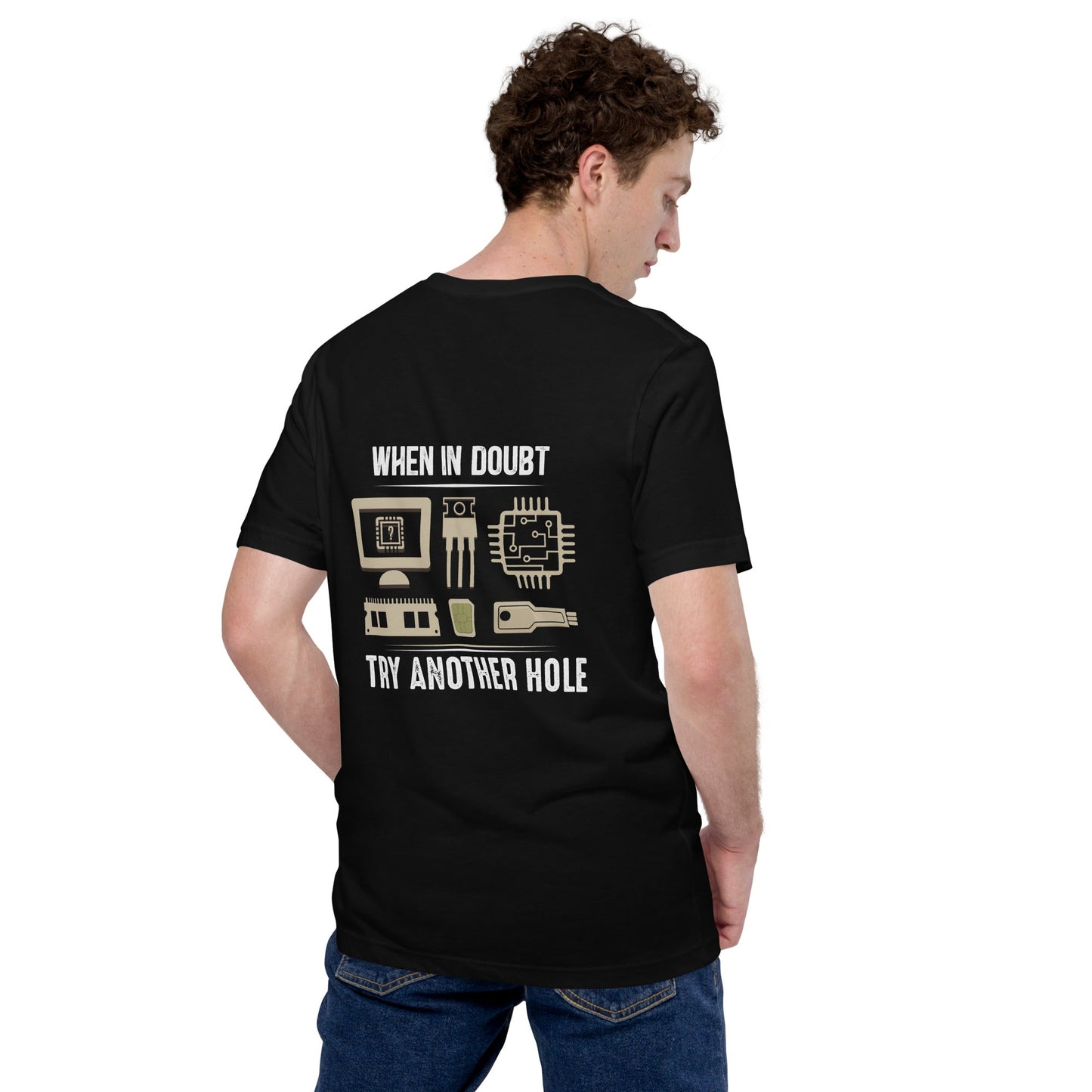 When in doubt, Try another hole V1 - Unisex t-shirt ( Back Print ) by DarkByteGear