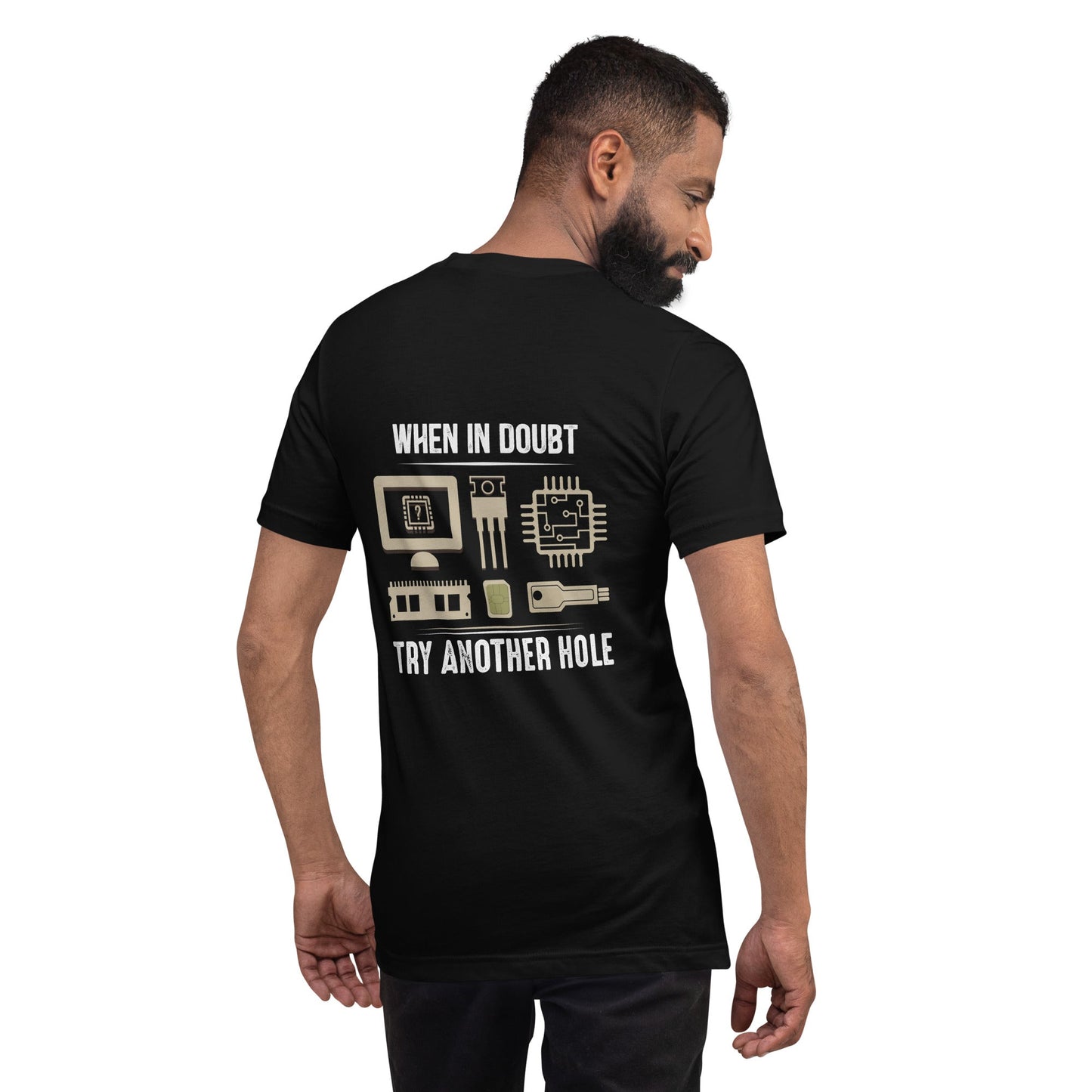 When in doubt, Try another hole V1 - Unisex t-shirt ( Back Print ) by DarkByteGear