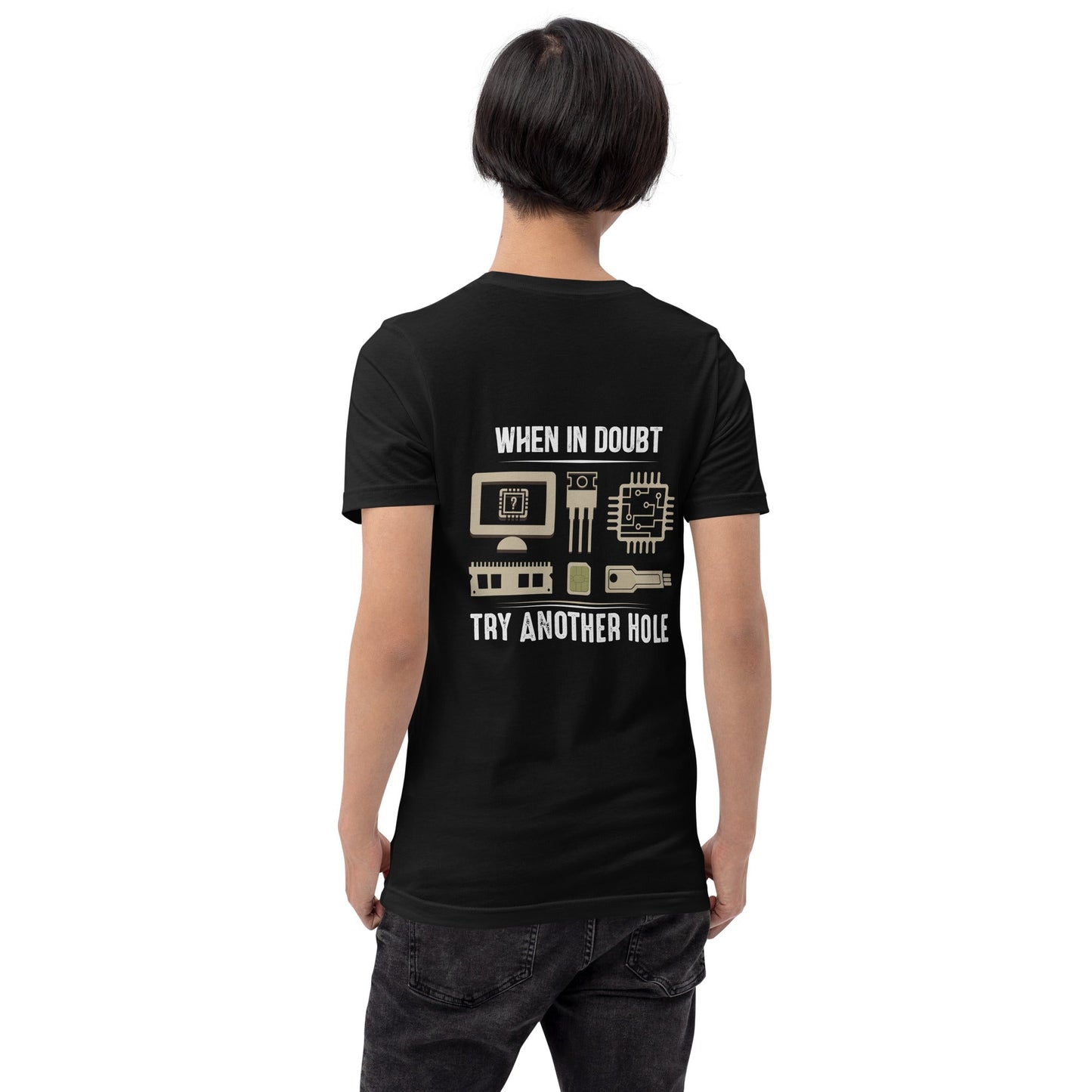 When in doubt, Try another hole V1 - Unisex t-shirt ( Back Print ) by DarkByteGear