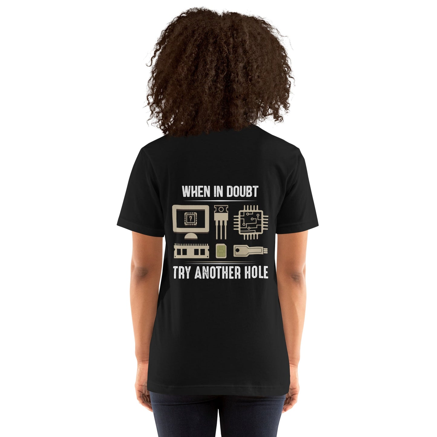 When in doubt, Try another hole V1 - Unisex t-shirt ( Back Print ) by DarkByteGear