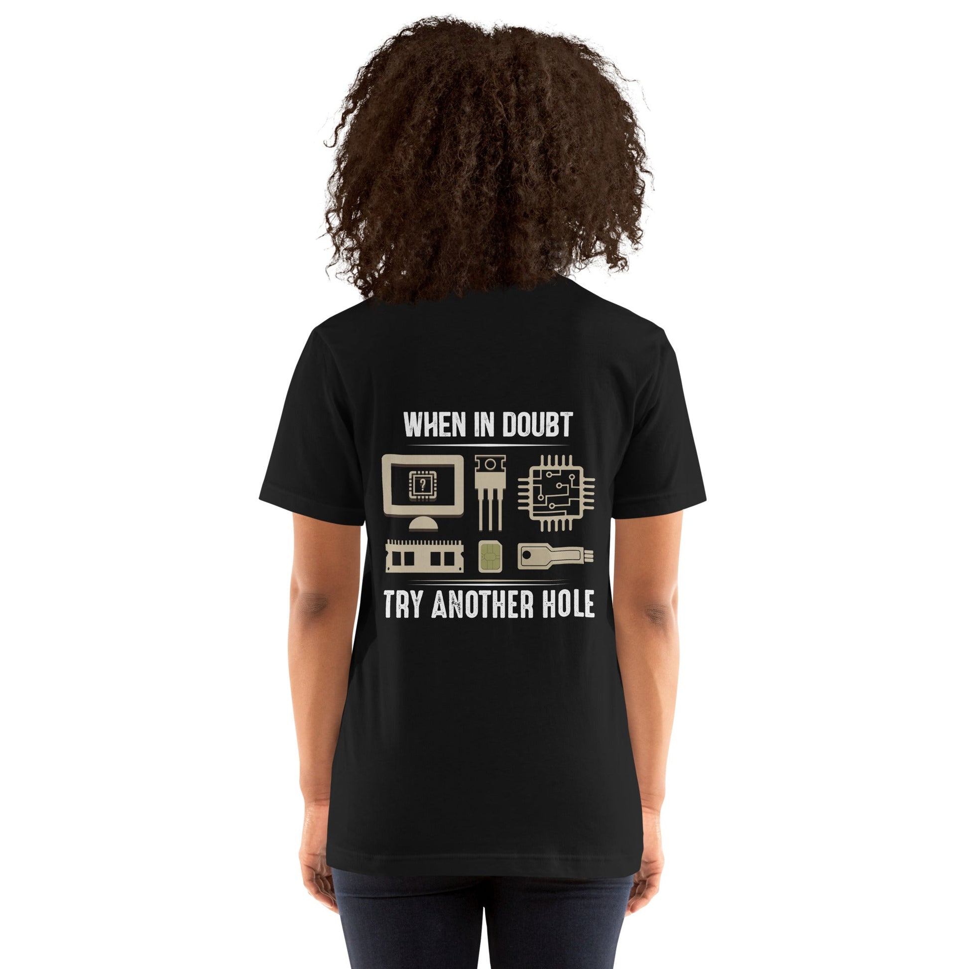 When in doubt, Try another hole V1 - Unisex t-shirt ( Back Print ) by DarkByteGear