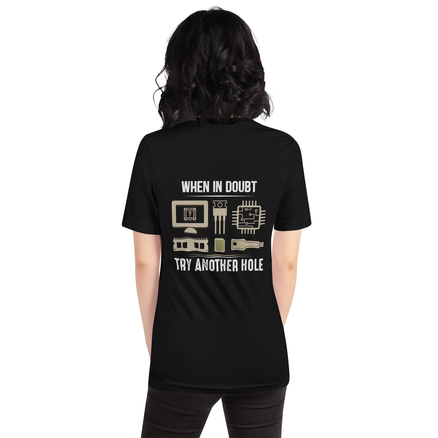 When in doubt, Try another hole V1 - Unisex t-shirt ( Back Print ) by DarkByteGear