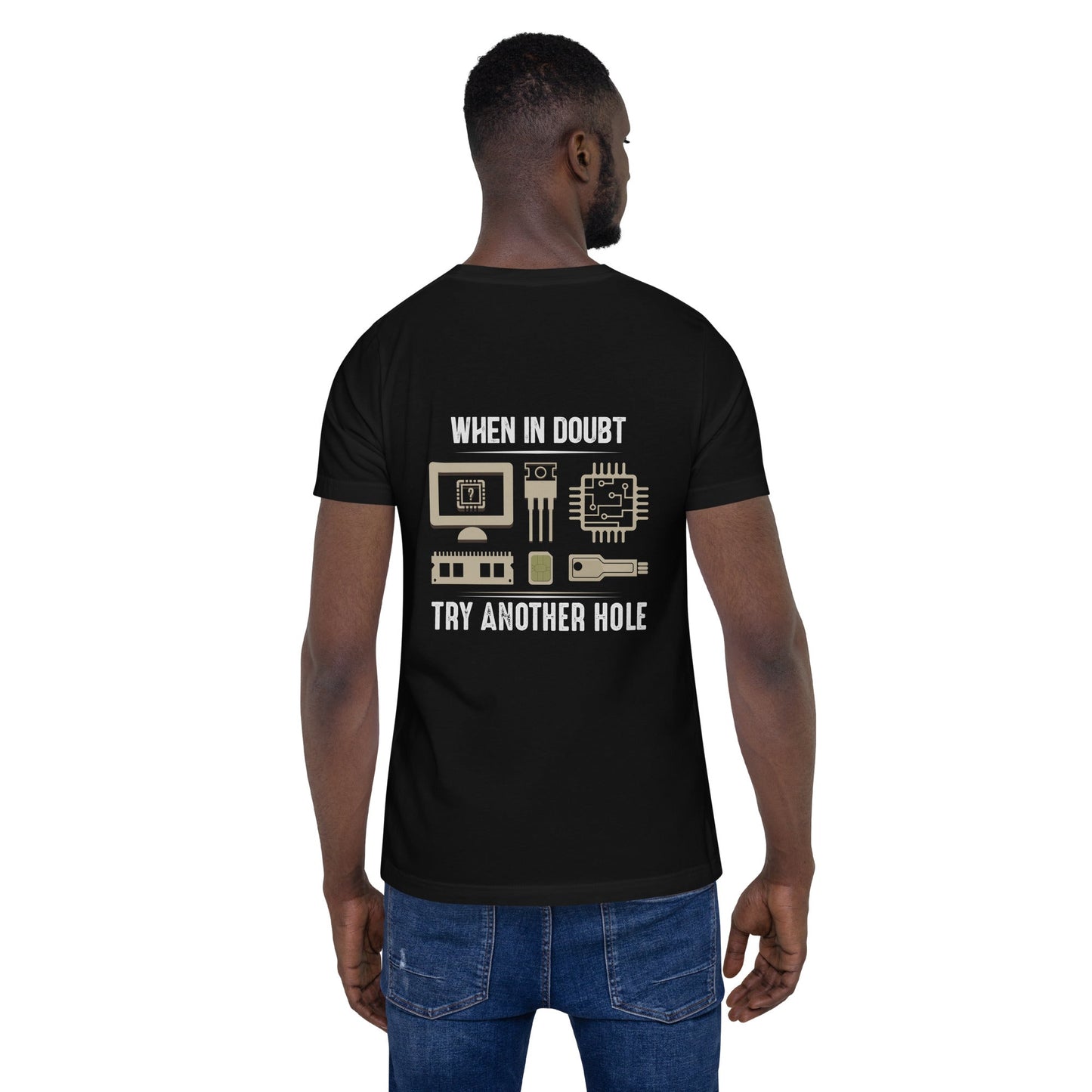 When in doubt, Try another hole V1 - Unisex t-shirt ( Back Print ) by DarkByteGear