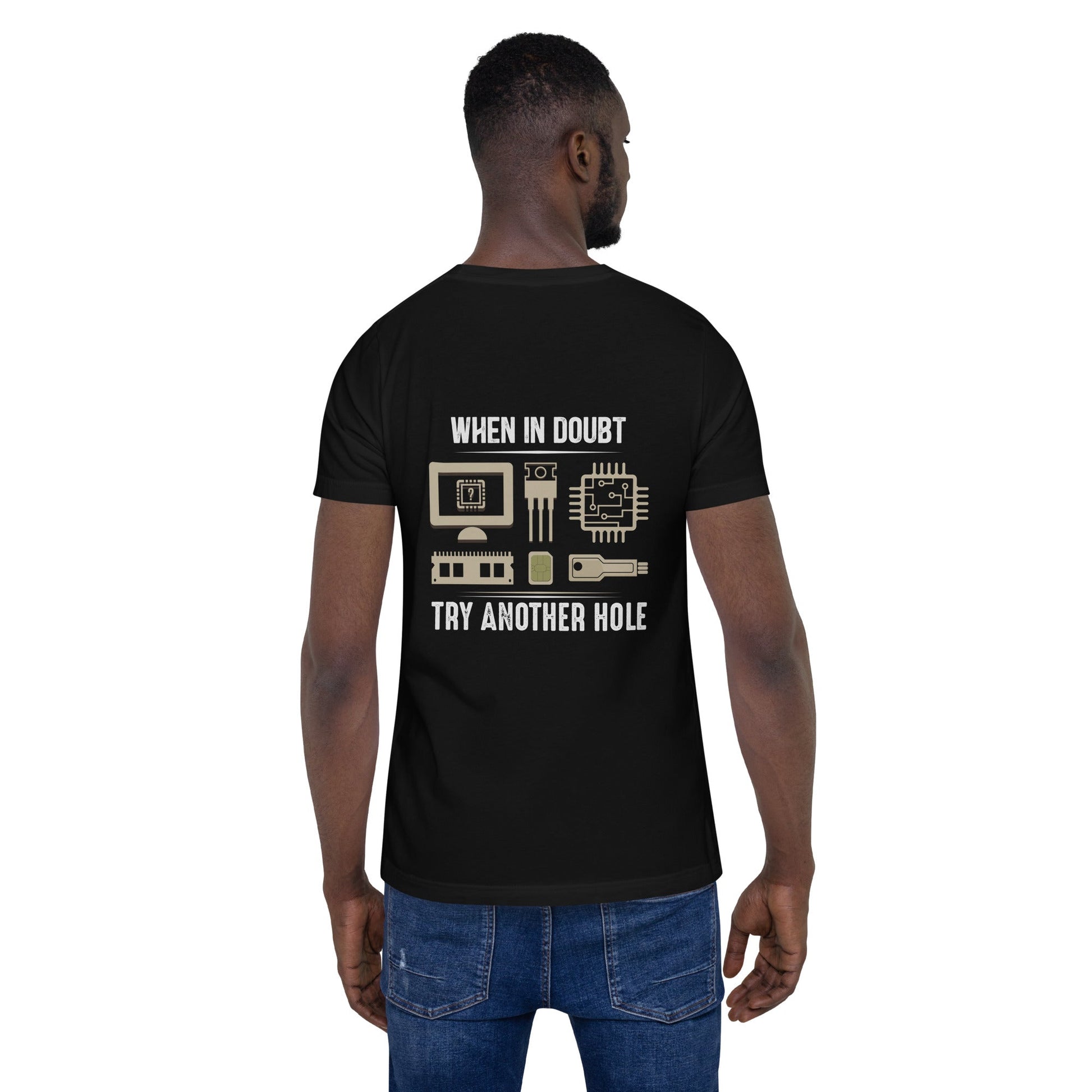 When in doubt, Try another hole V1 - Unisex t-shirt ( Back Print ) by DarkByteGear
