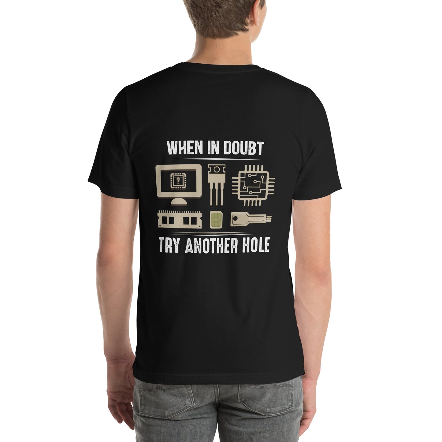 When in doubt, Try another hole V1 - Unisex t-shirt ( Back Print ) by DarkByteGear