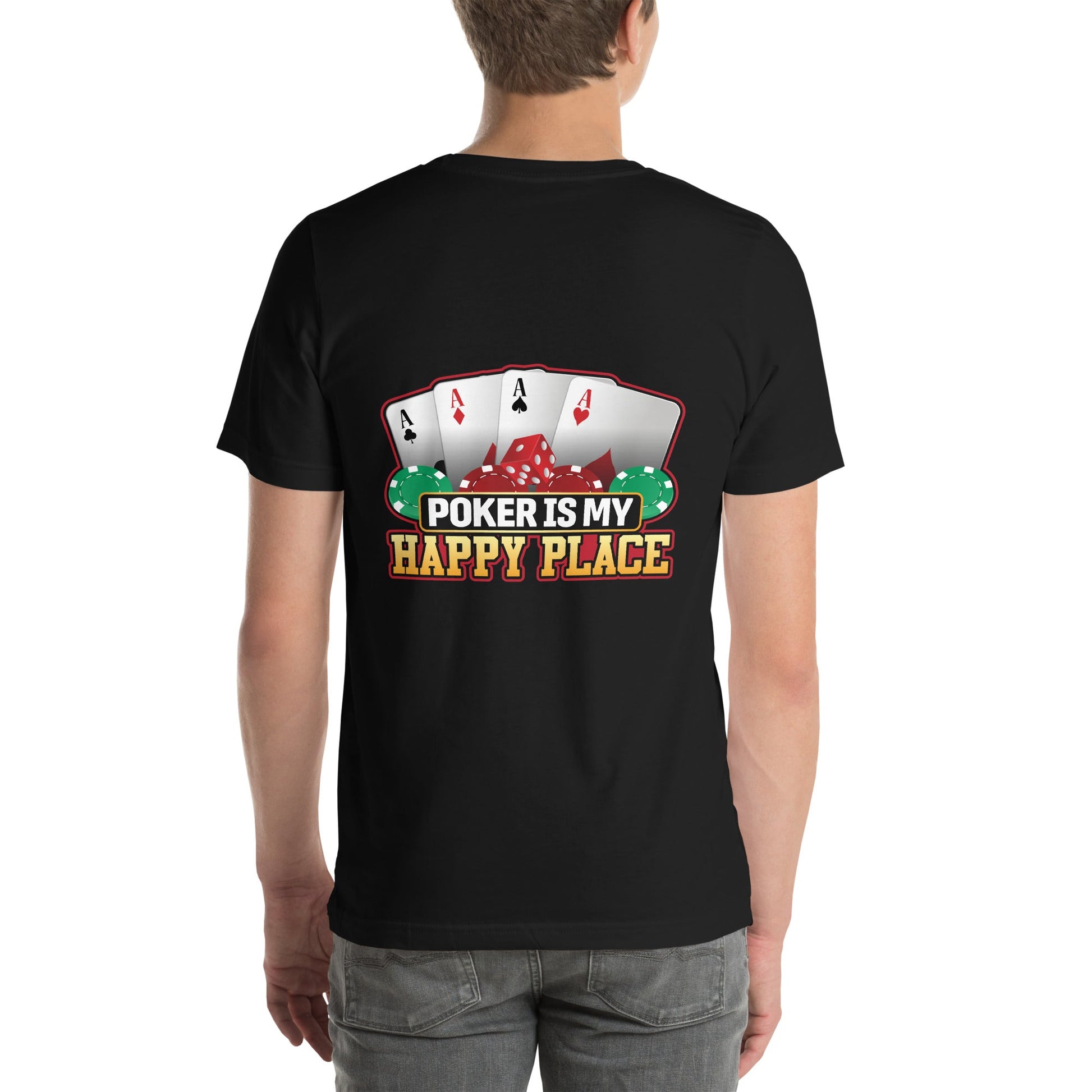 Poker Dad is like a Normal Dad but much Cooler - Unisex t-shirt ( Back Print ) by DarkByteGear