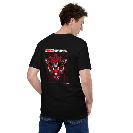 Red Mecha Guardian - Unisex t-shirt ( Back Print ) by DarkByteGear
