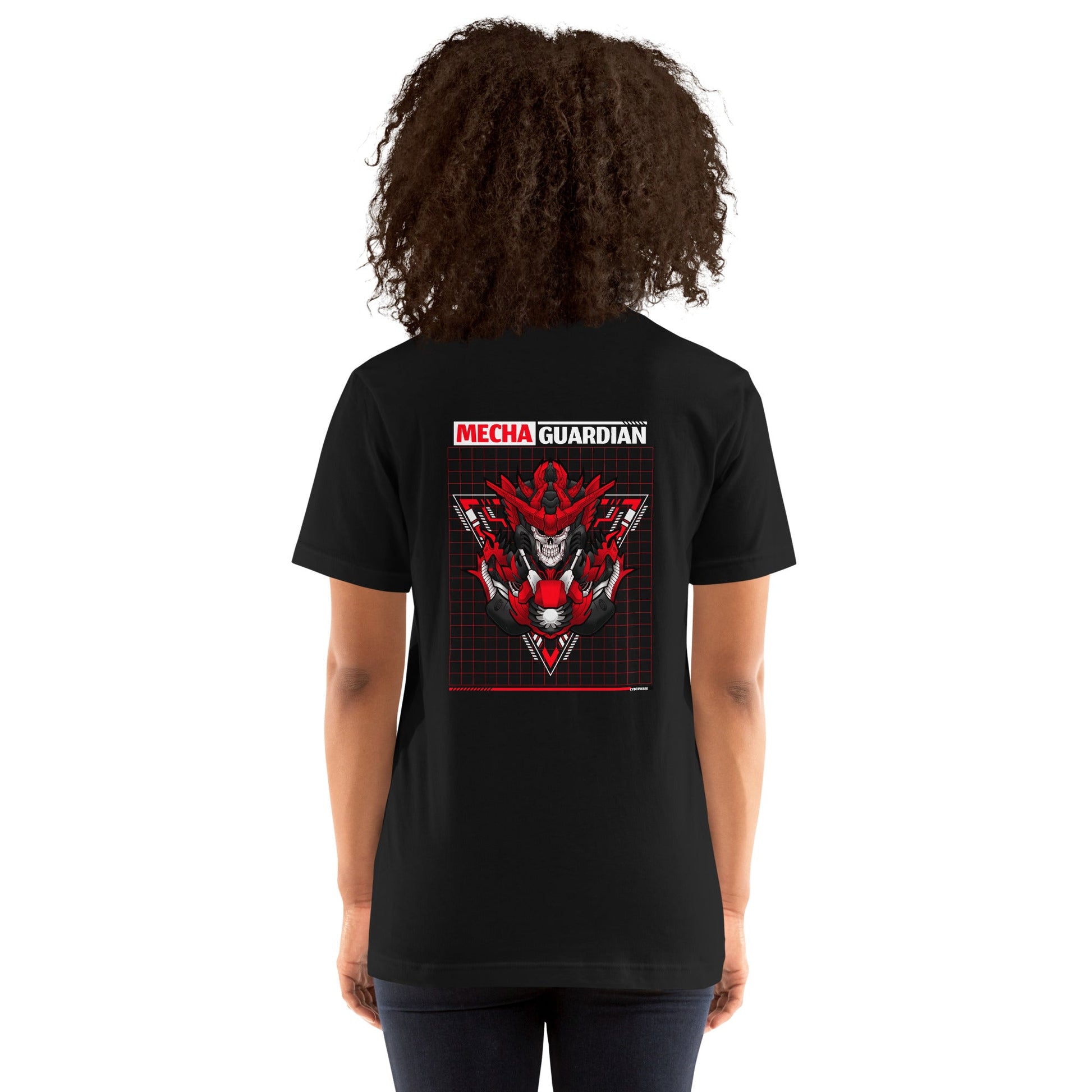 Red Mecha Guardian - Unisex t-shirt ( Back Print ) by DarkByteGear