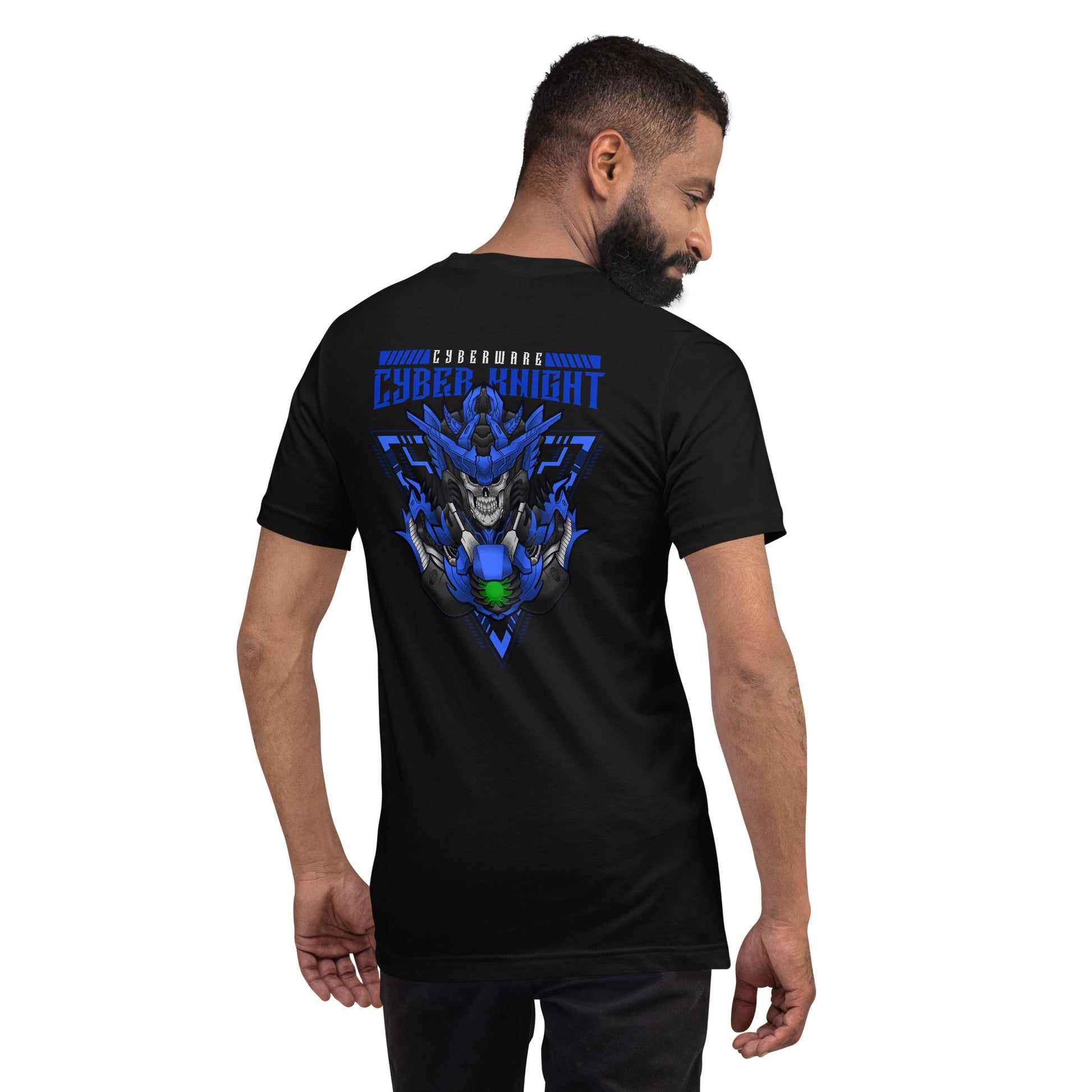 CyberWare Cyber knight - Unisex t-shirt ( Back Print ) by DarkByteGear