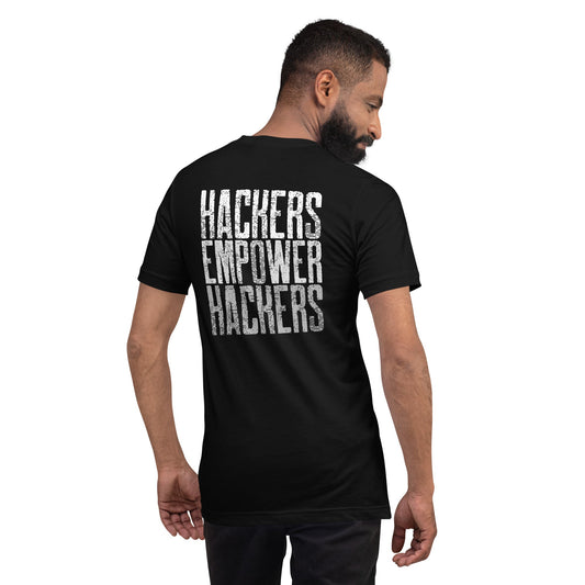 Hackers Empower Hackers V1 - Unisex t-shirt ( Back Print ) by DarkByteGear