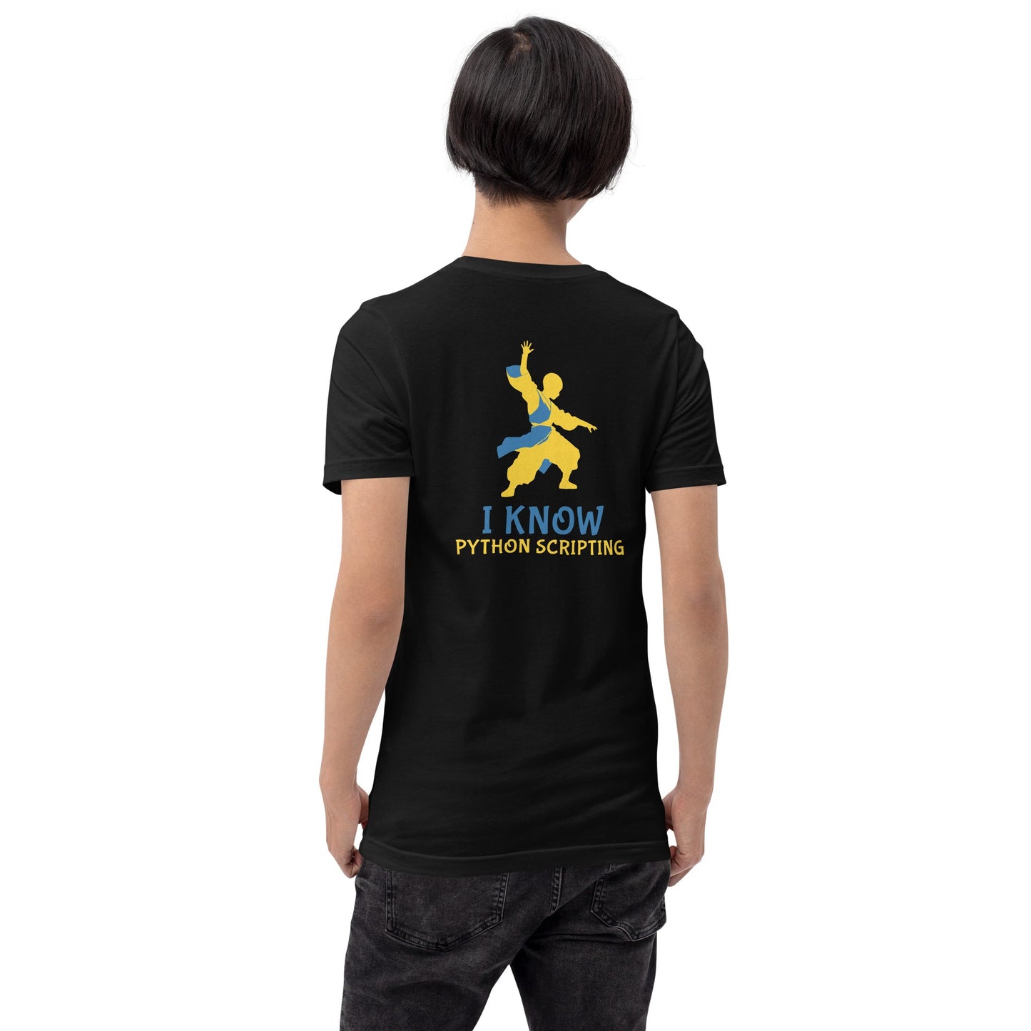 I Know Python Scripting - Unisex t-shirt ( Back Print ) by DarkByteGear