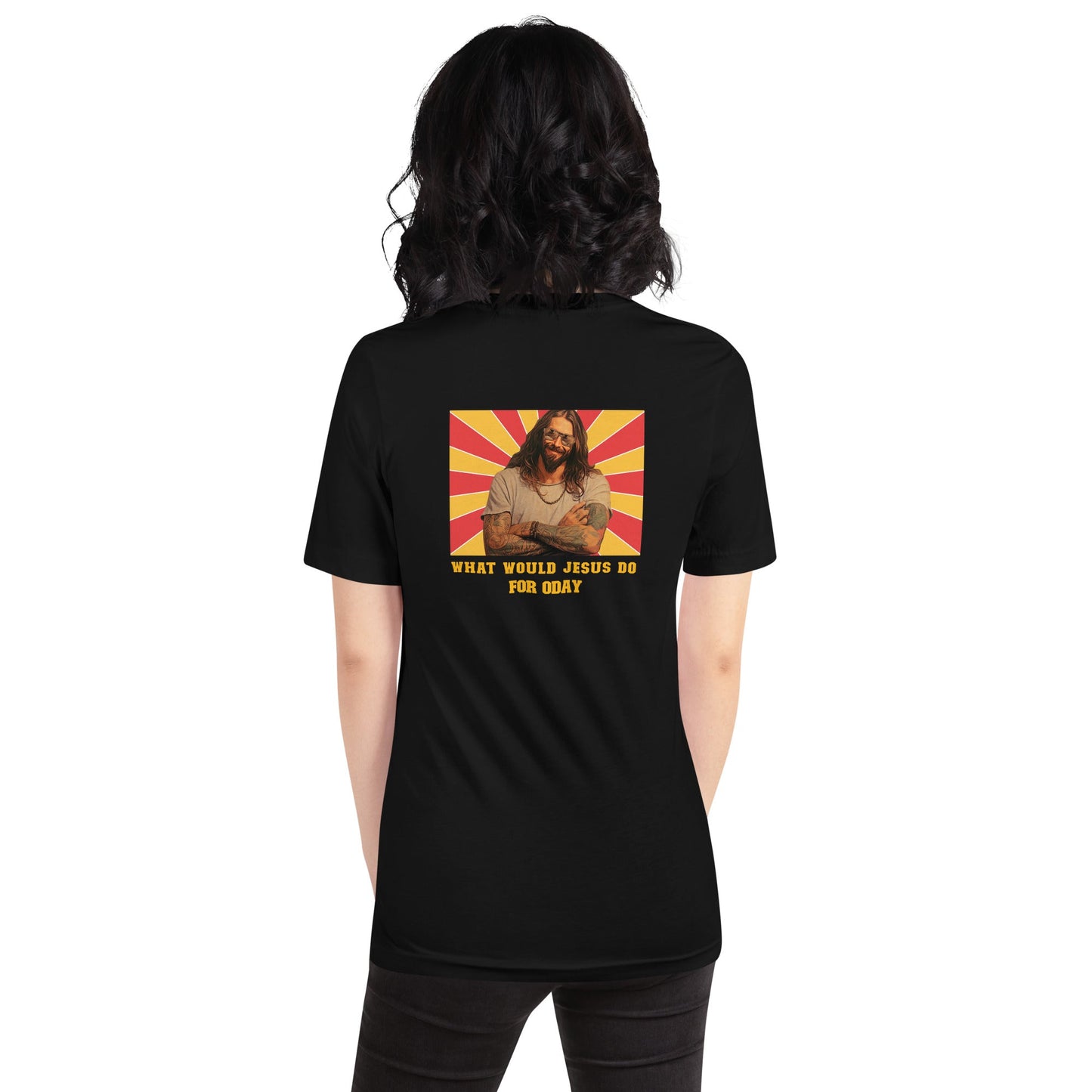 What would Jesus do for 0day v1 - Unisex t-shirt ( Back Print ) by DarkByteGear