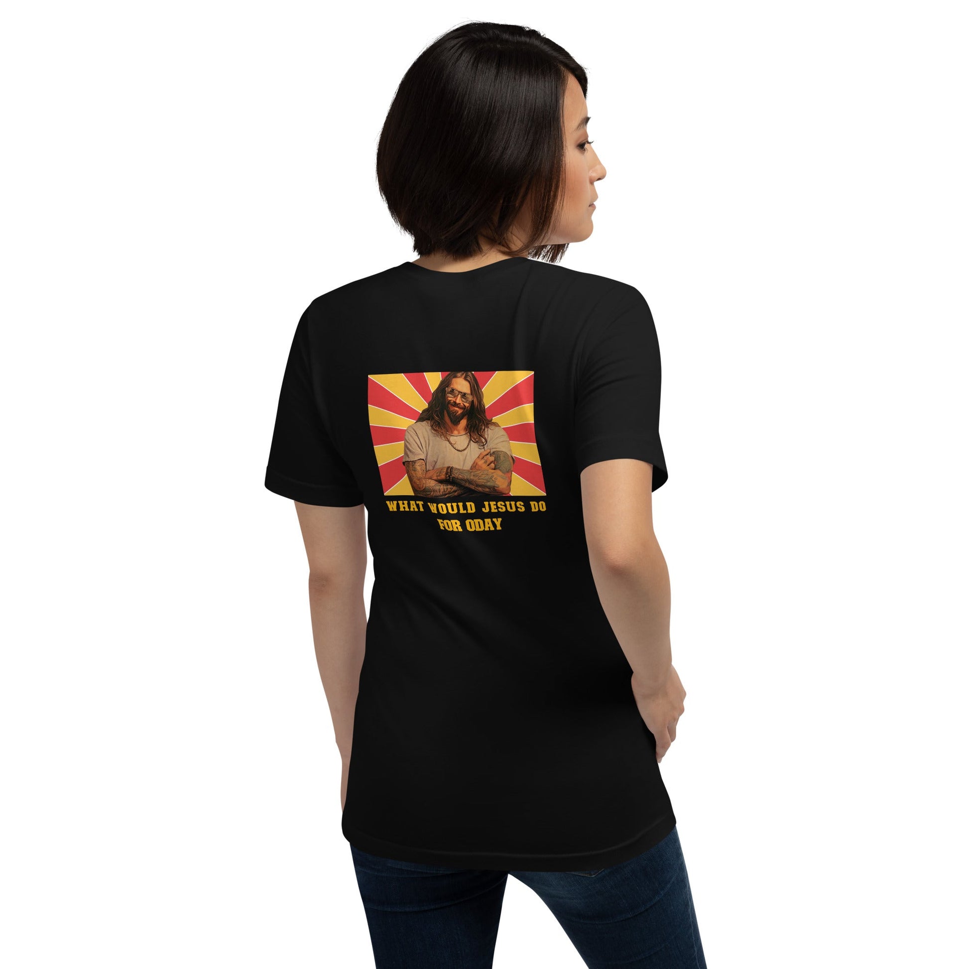 What would Jesus do for 0day v1 - Unisex t-shirt ( Back Print ) by DarkByteGear