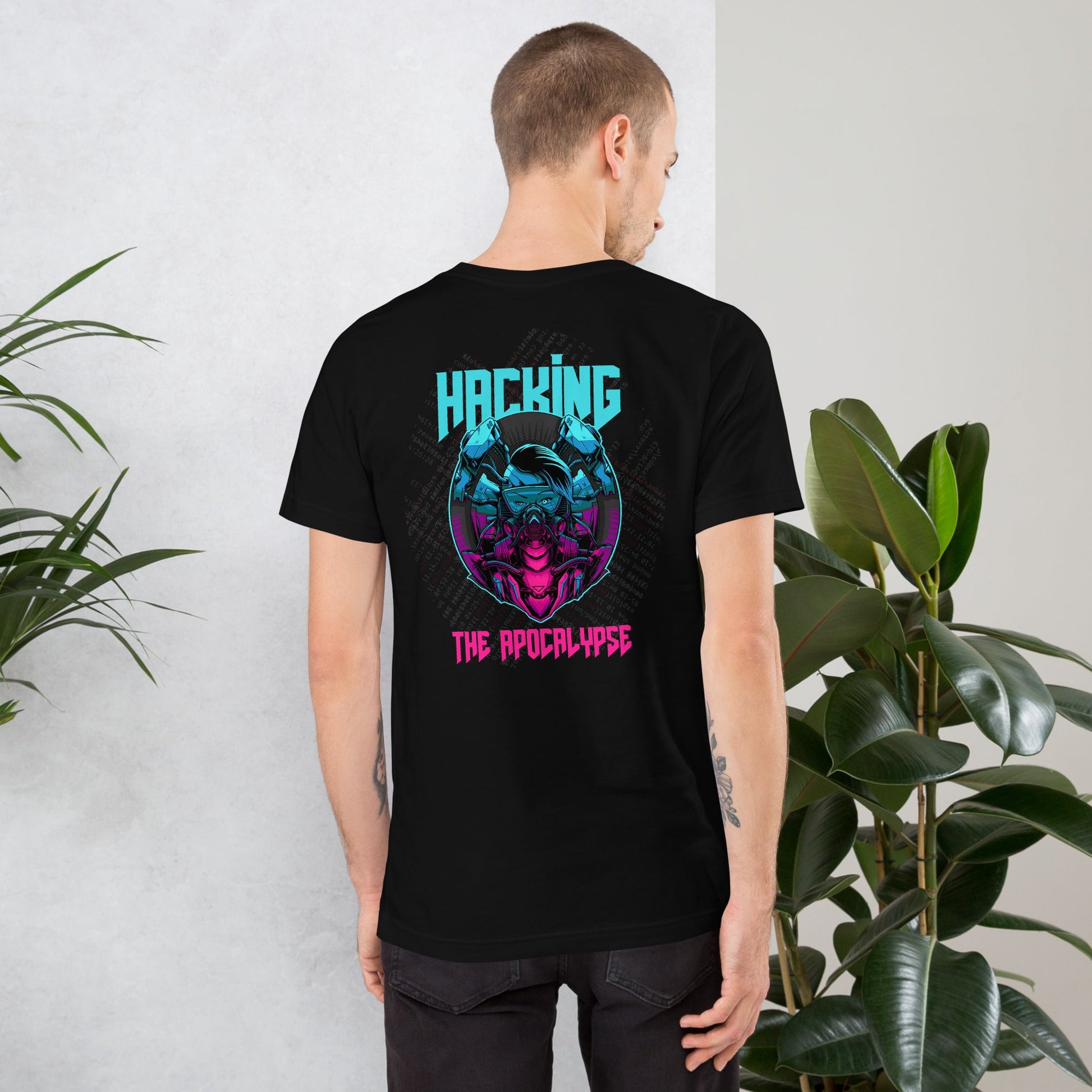 Hacking the apocalypse V2 - Unisex t-shirt ( Back Print ) by DarkByteGear