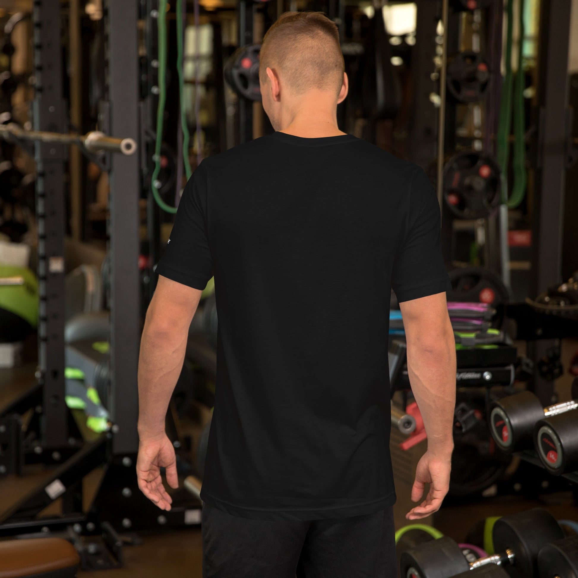 Train Hard - Unisex t-shirt (back print) by DarkByteGear