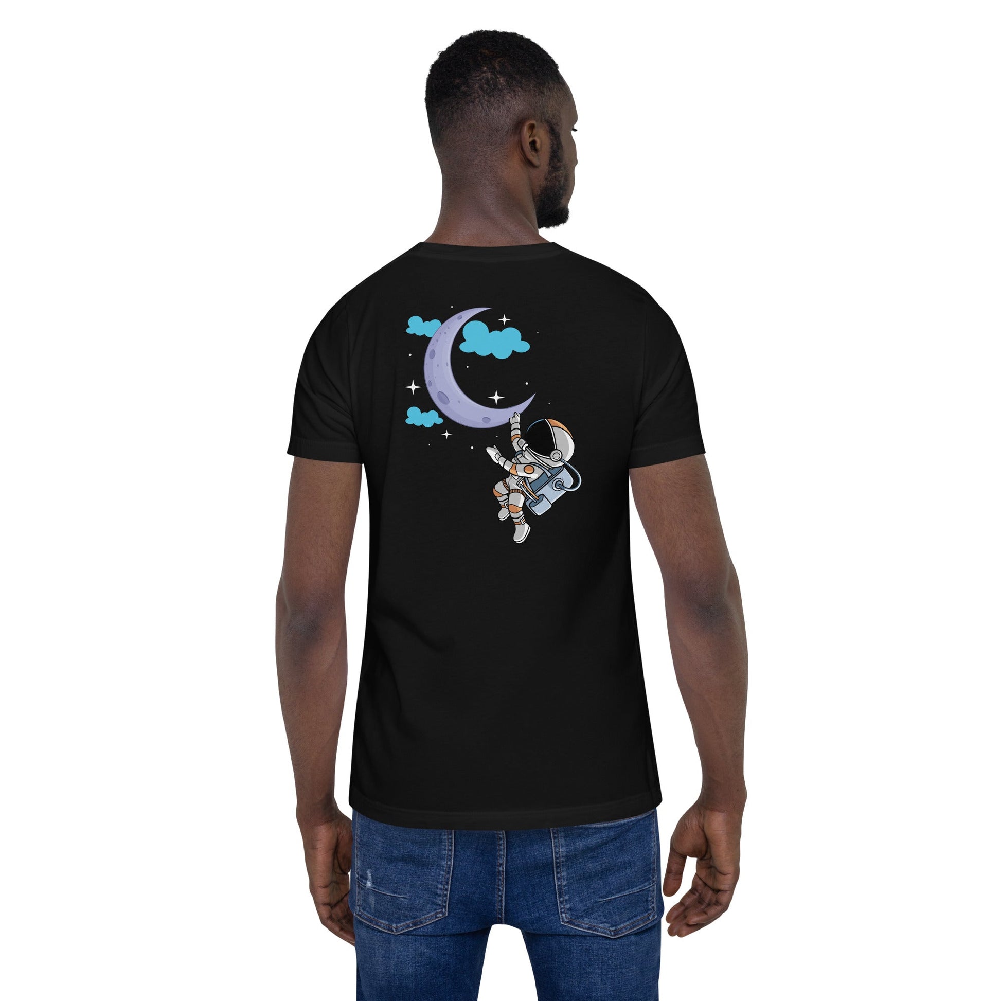 Full Moon Astronaut - Unisex t-shirt ( Back Print ) by DarkByteGear