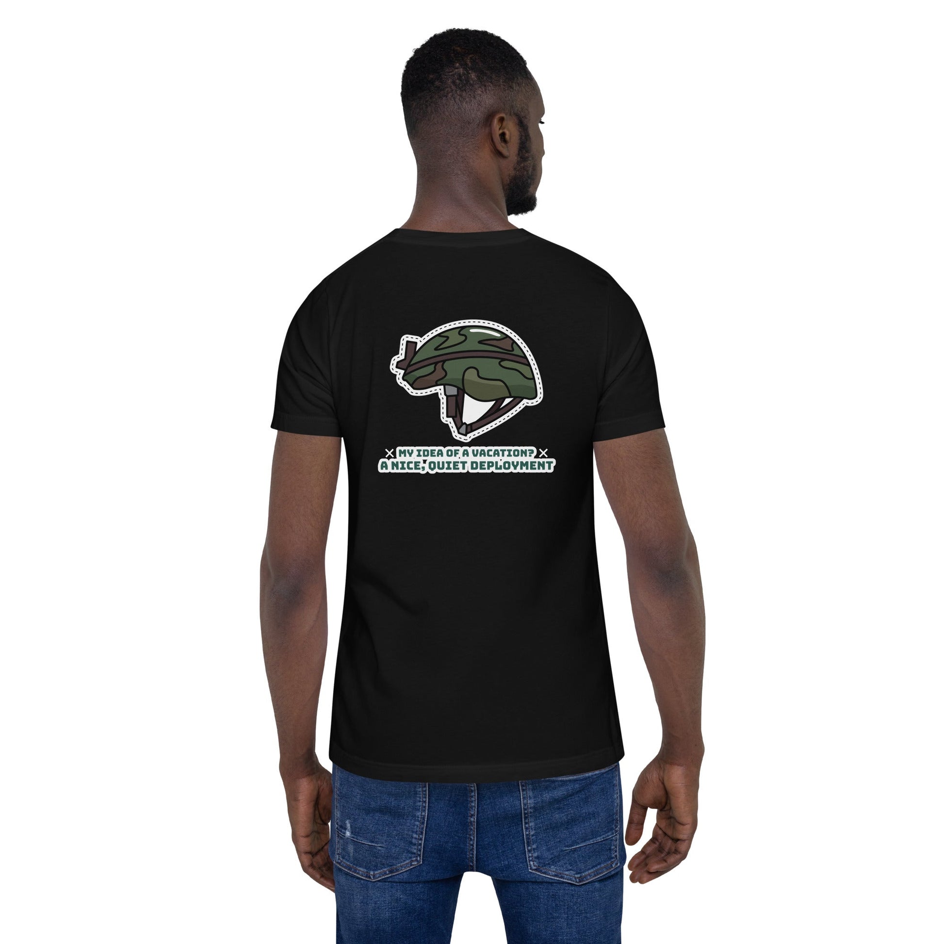 My idea of a vacation? A nice, quiet deployment - Unisex t-shirt by DarkByteGear