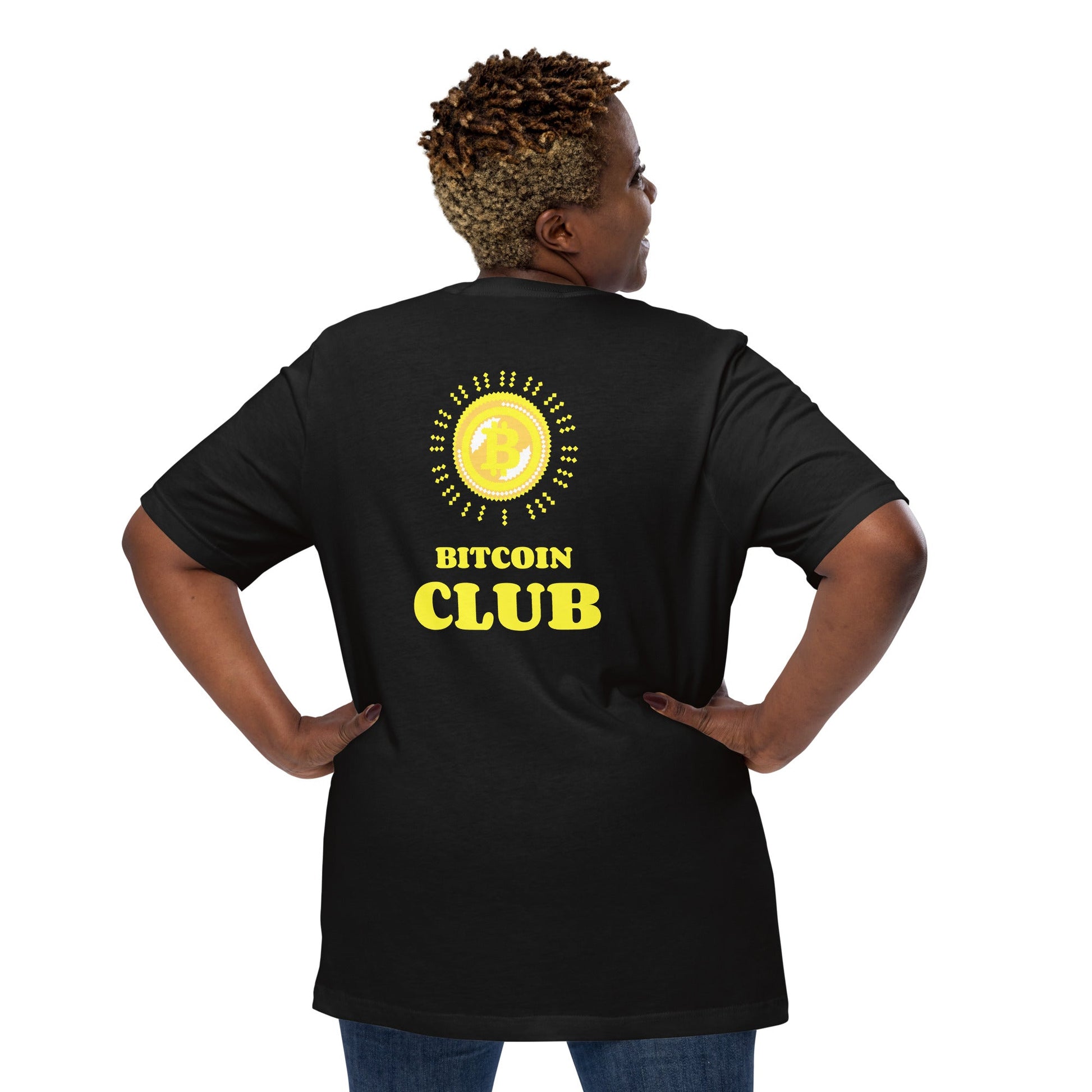 BITCOIN CLUB - Unisex t-shirt ( Back Print ) by DarkByteGear