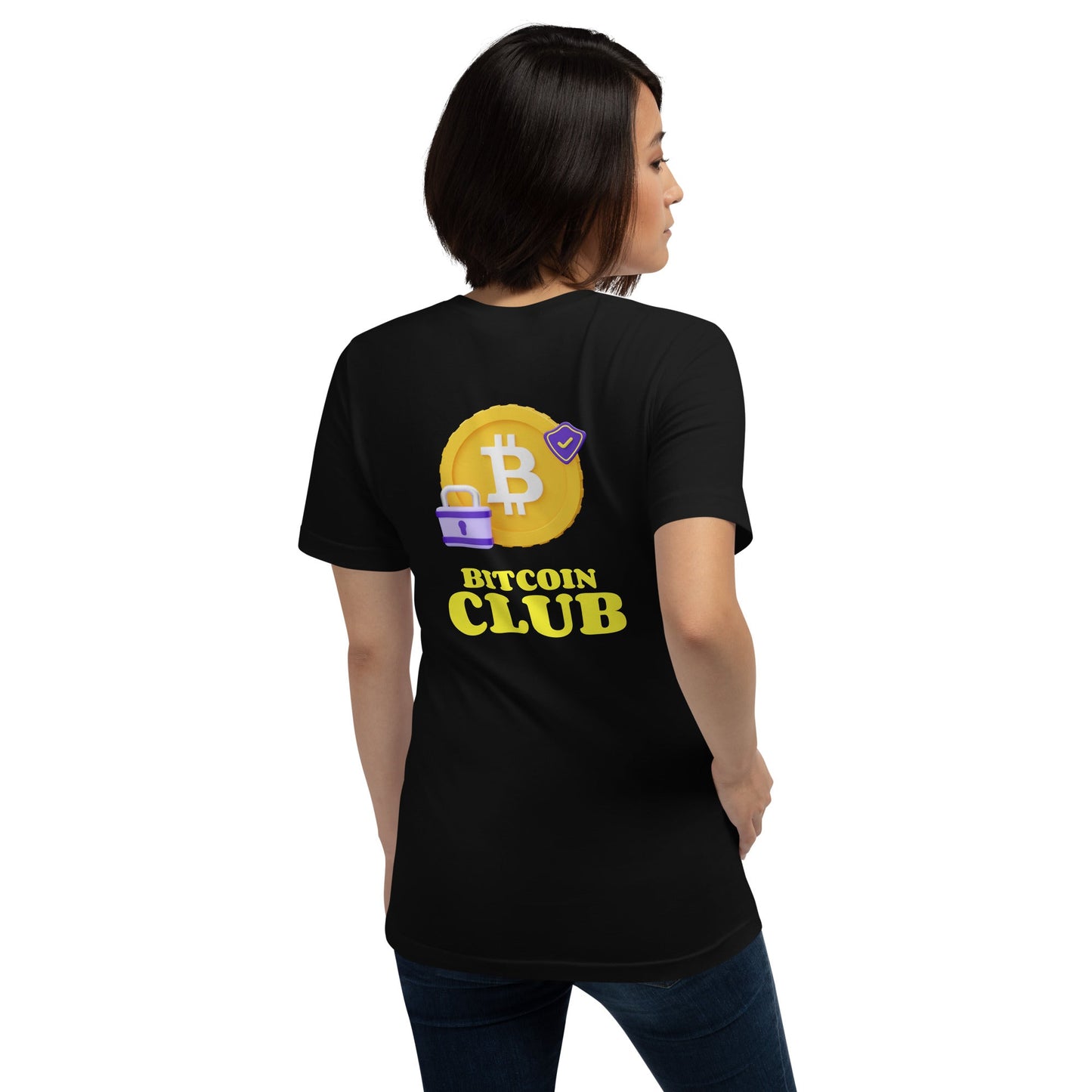 BITCOIN CLUB V7 - Unisex t-shirt ( Back Print ) by DarkByteGear