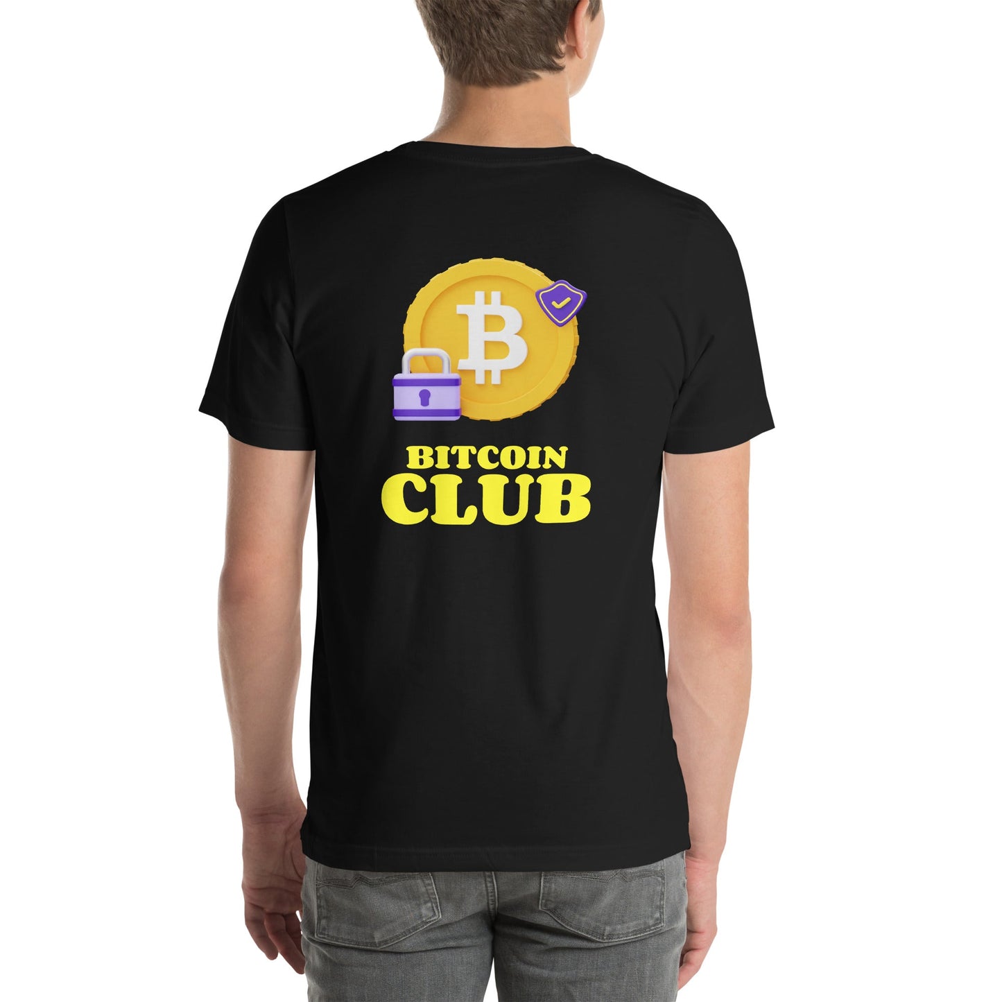 BITCOIN CLUB V7 - Unisex t-shirt ( Back Print ) by DarkByteGear