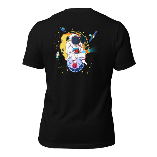 Astranaut catching stars - Unisex t-shirt ( Back Print ) by DarkByteGear