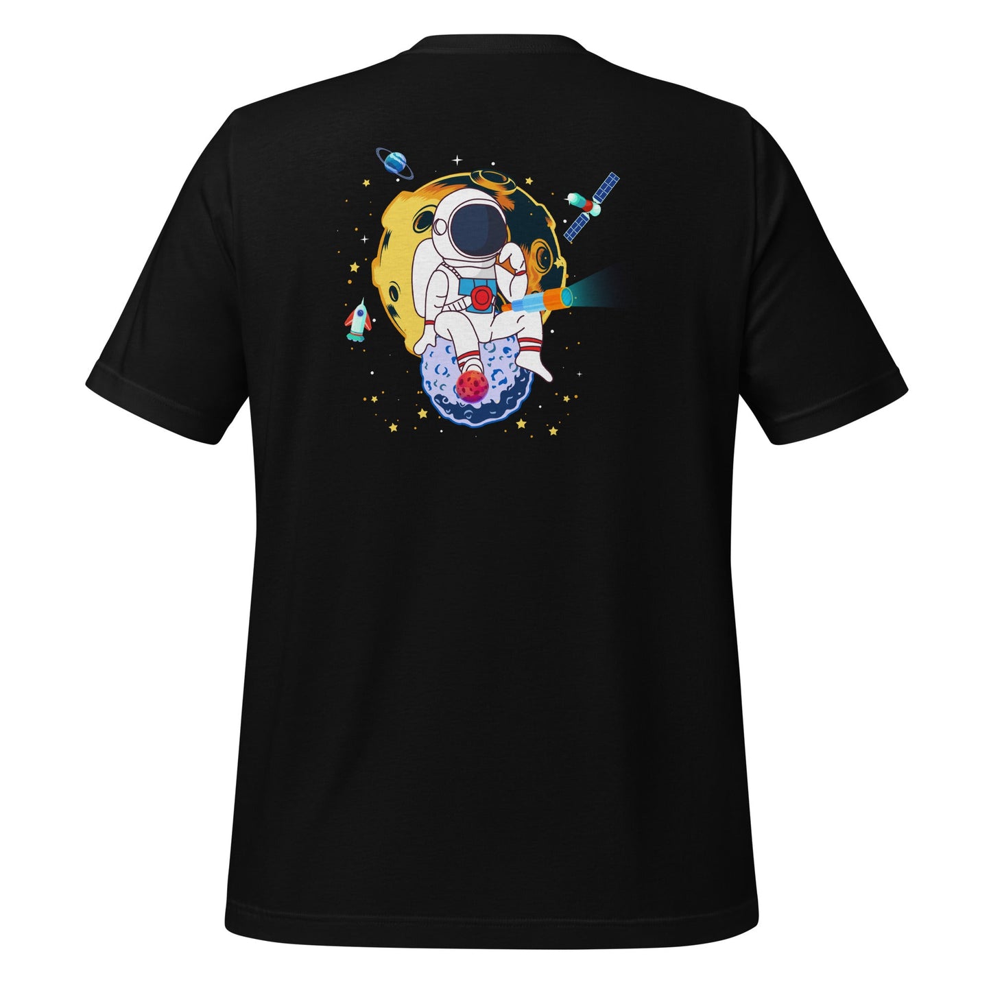 Astranaut catching stars - Unisex t-shirt ( Back Print ) by DarkByteGear