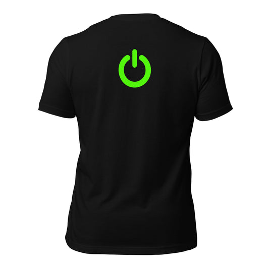 Power on - Unisex t-shirt (back print) by DarkByteGear