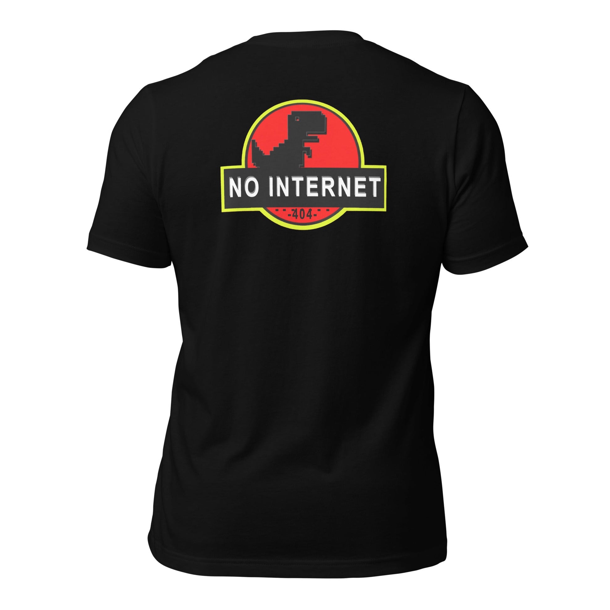 No internet 404 - Unisex t-shirt (back print) by DarkByteGear