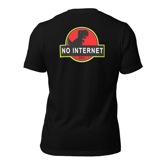 No internet 404 - Unisex t-shirt (back print) by DarkByteGear