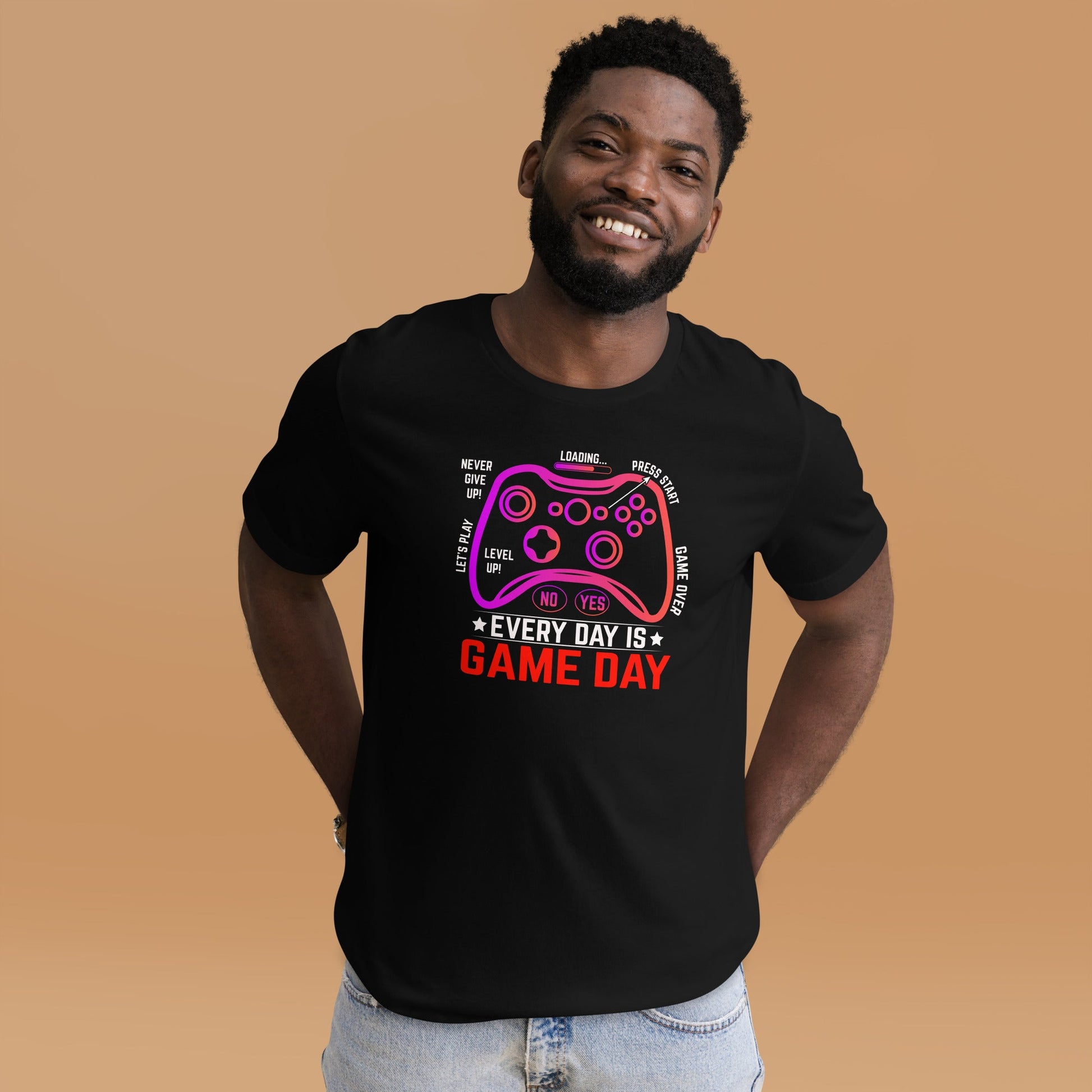 Never Give Up, everyday is Game Day - Unisex t-shirt by DarkByteGear