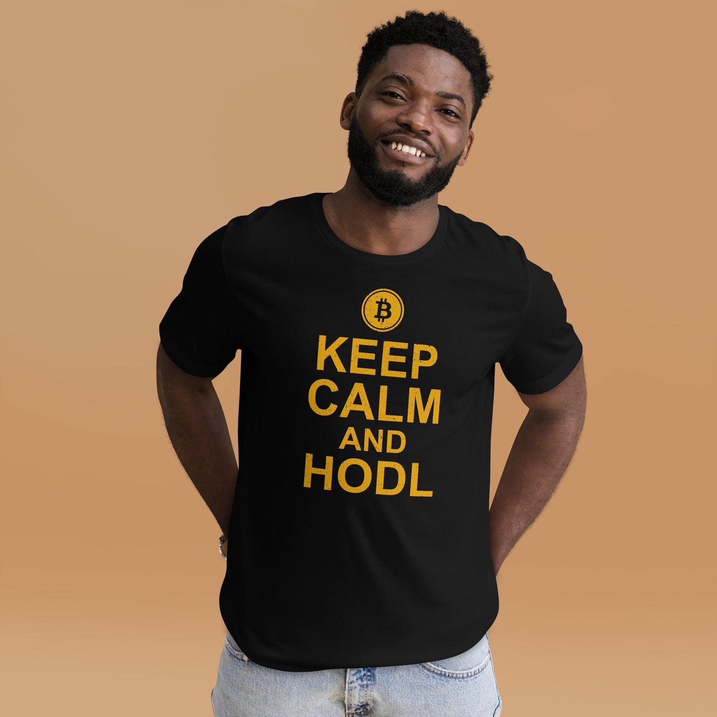 Keep Calm and HODL Unisex t-shirt by DarkByteGear