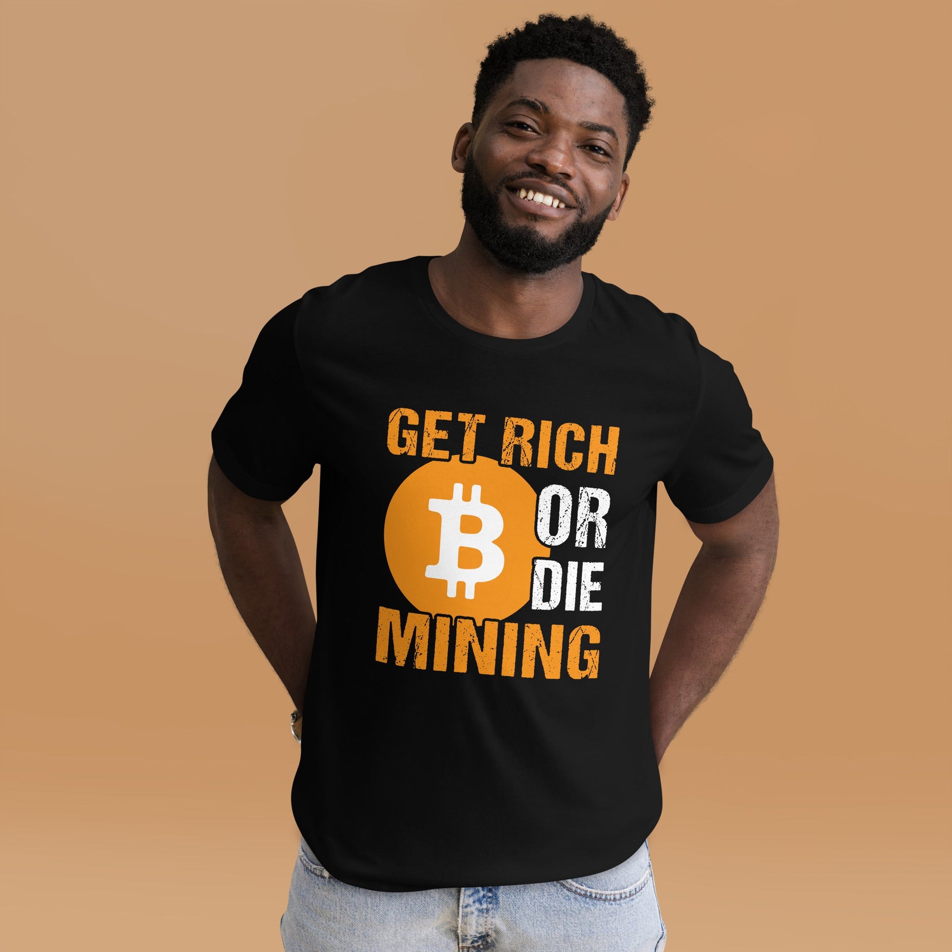 Get Rich Bitcoin Mining or Die Unisex t-shirt by DarkByteGear
