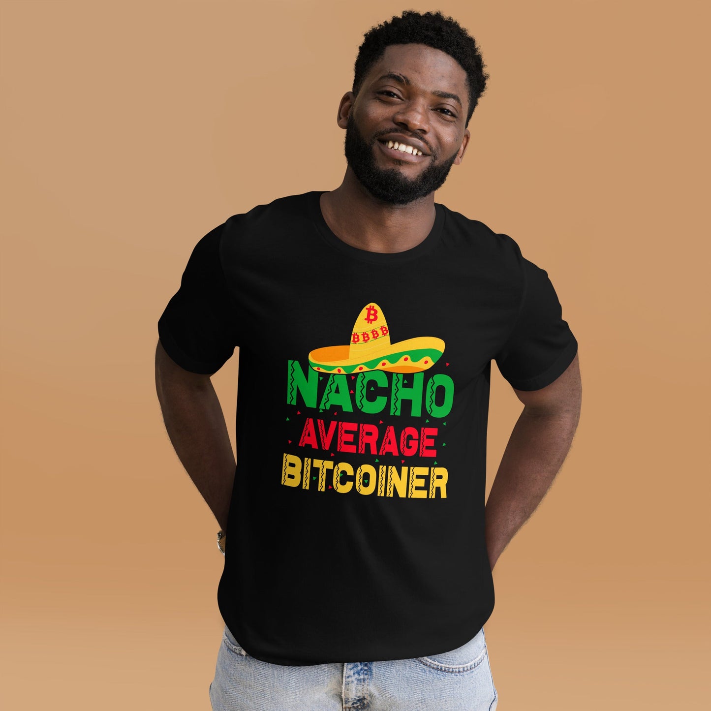 Nacho Average Bitcoiner Unisex t-shirt ( Back Print ) by DarkByteGear