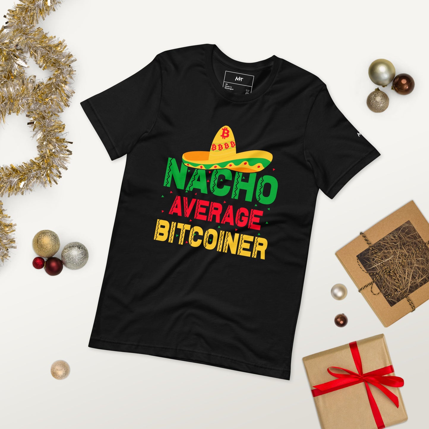 Nacho Average Bitcoiner Unisex t-shirt ( Back Print ) by DarkByteGear