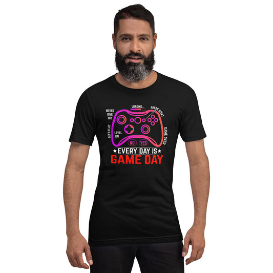 Never Give Up, everyday is Game Day - Unisex t-shirt by DarkByteGear