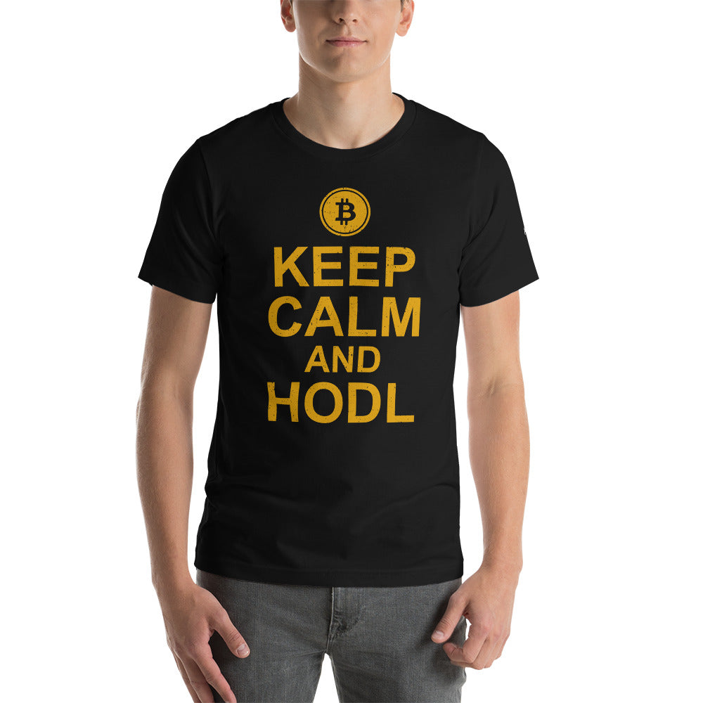 Keep Calm and HODL Unisex t-shirt by DarkByteGear