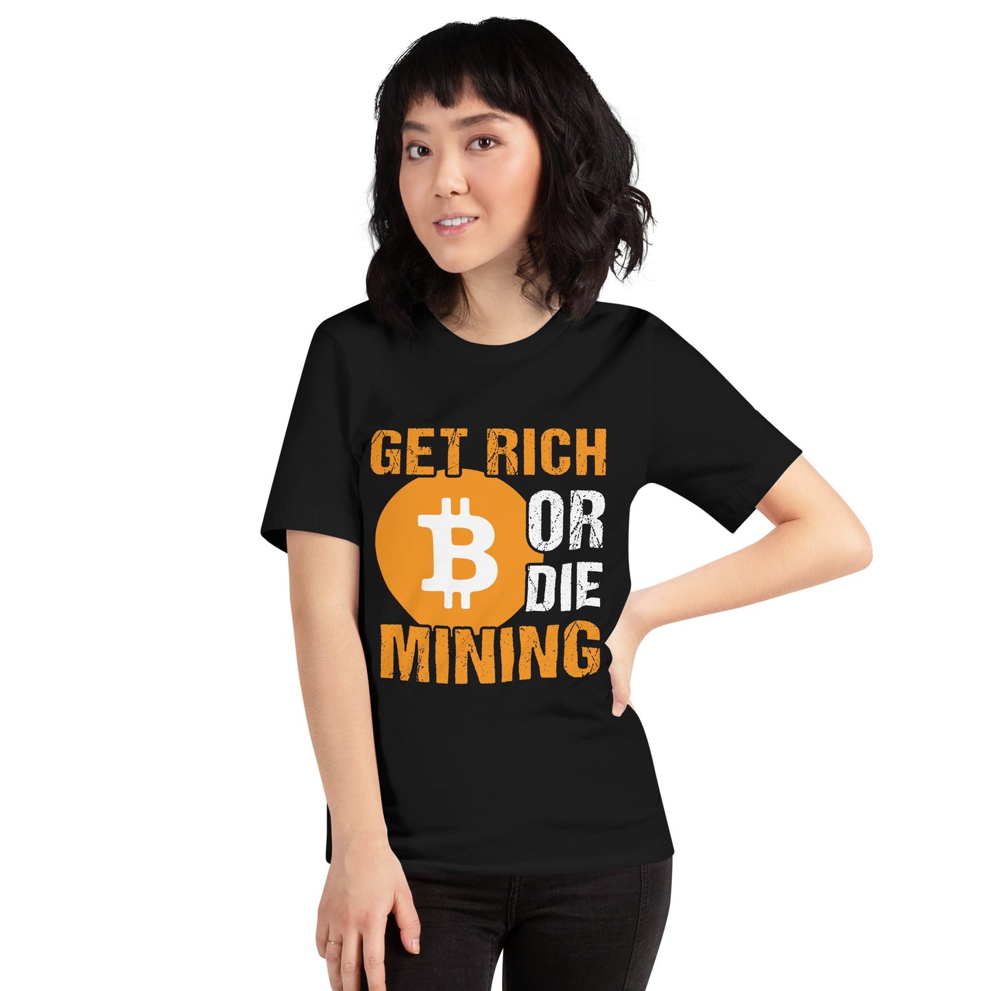 Get Rich Bitcoin Mining or Die Unisex t-shirt by DarkByteGear