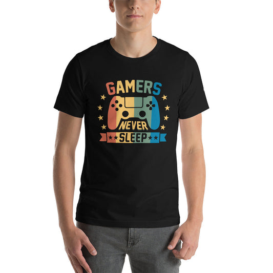 Gamers never sleep - Unisex t-shirt by DarkByteGear