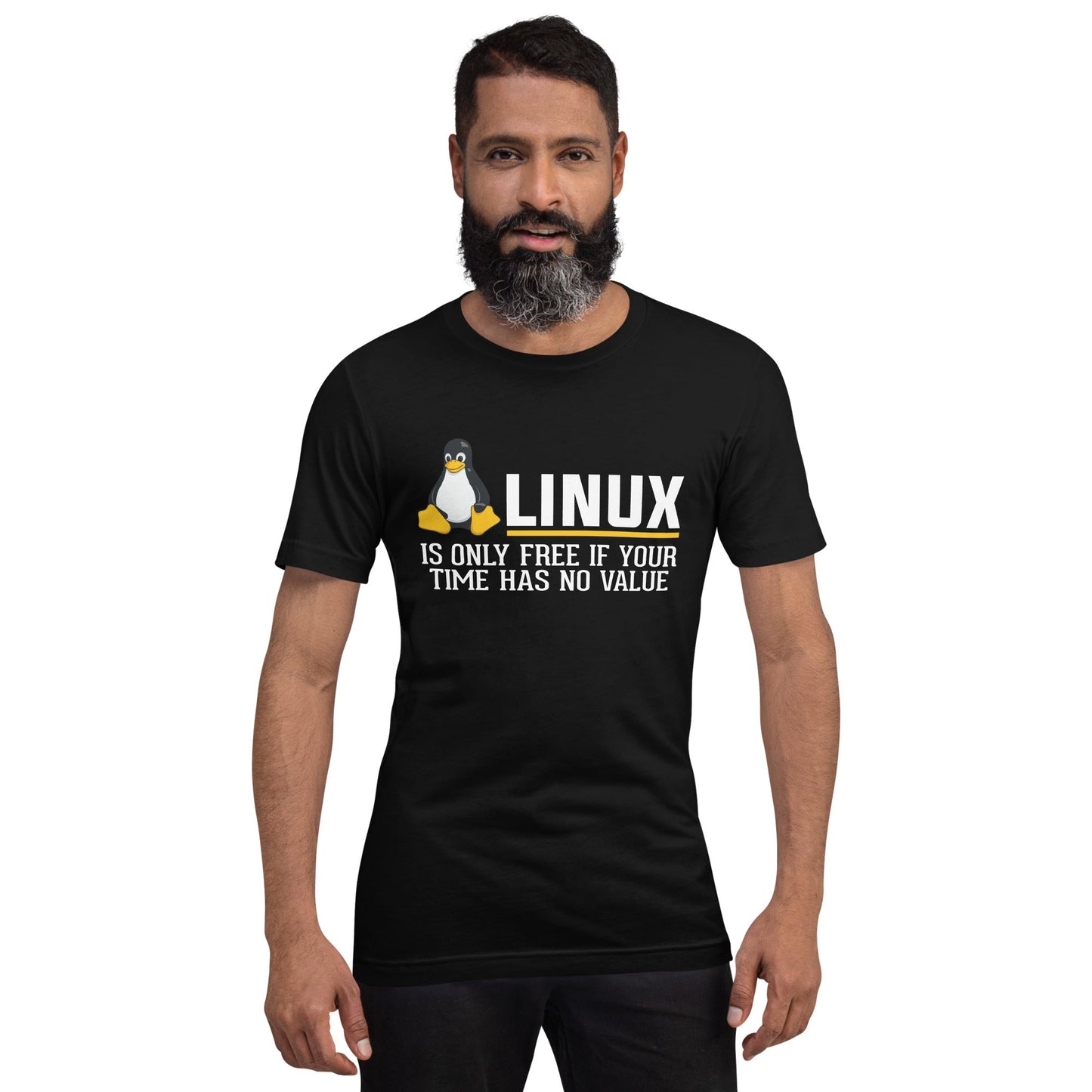 Linux is free only when your time has no value Unisex t-shirt by DarkByteGear