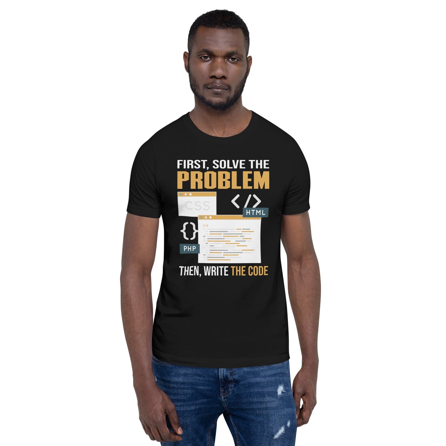First, Solve the problem; then, Write the code V2 - Unisex t-shirt by DarkByteGear