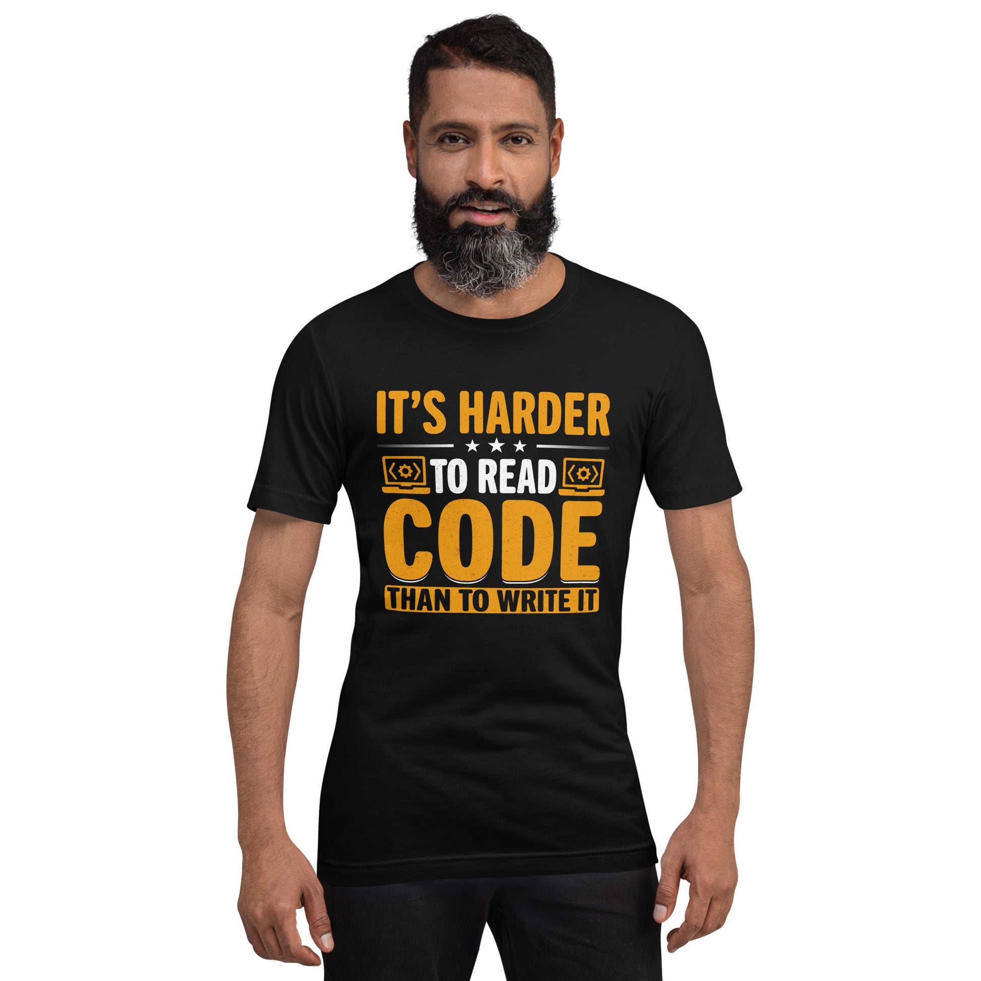 It's harder to read Code then to read it - Unisex t-shirt by DarkByteGear