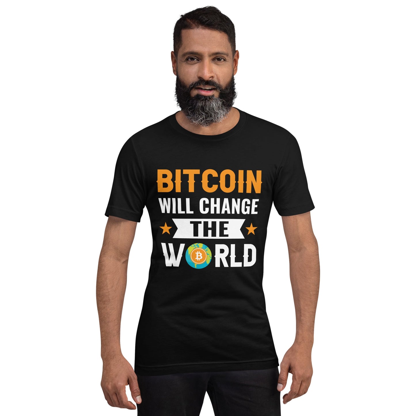 Bitcoin will change the World Unisex t-shirt by DarkByteGear