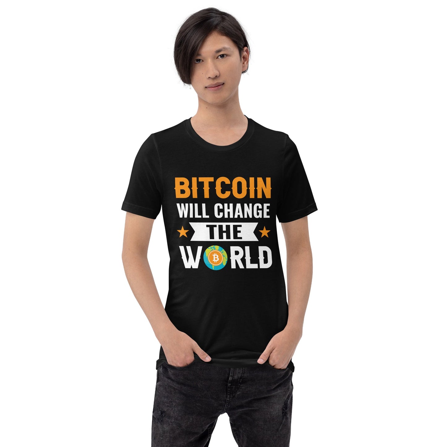 Bitcoin will change the World Unisex t-shirt by DarkByteGear