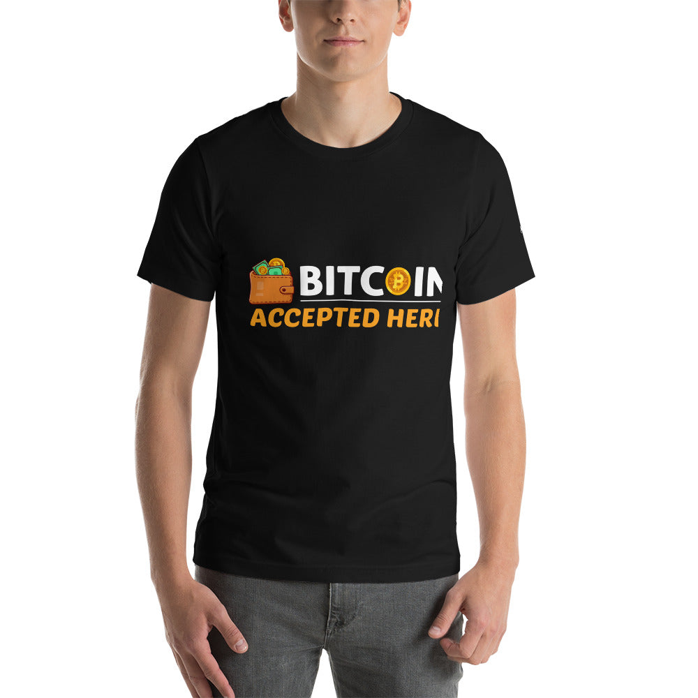 Bitcoin Accepted Here - Unisex t-shirt by DarkByteGear