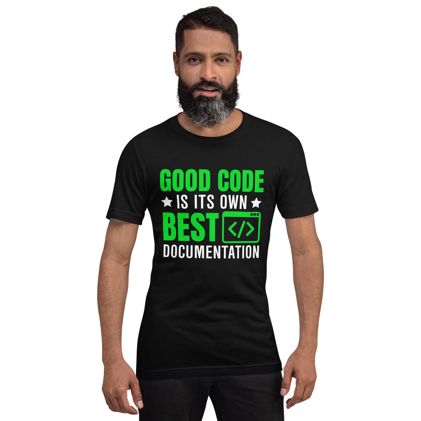 Good Code is in its own best documentation Unisex t-shirt by DarkByteGear