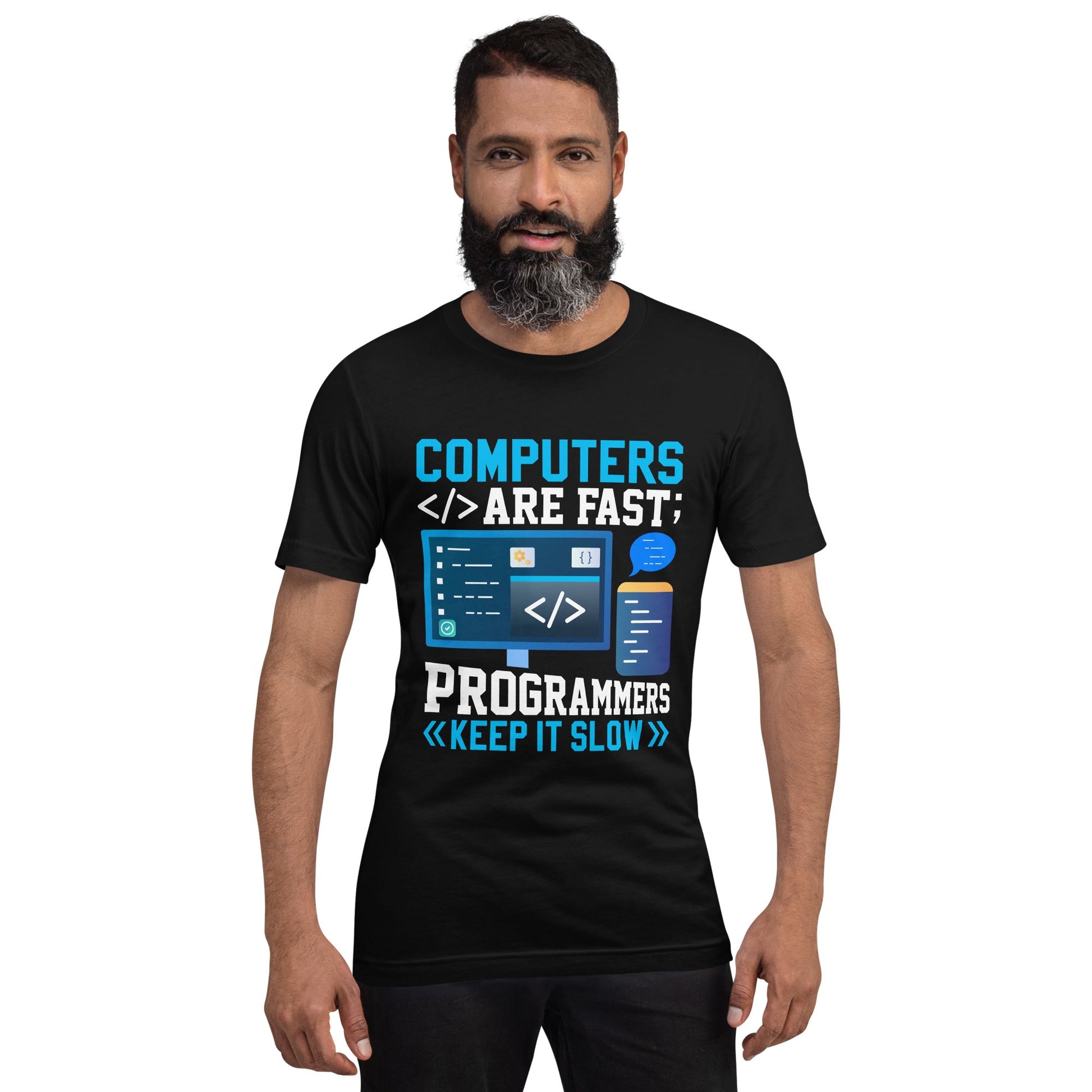 Computers are fast - Blue RK Unisex t-shirt by DarkByteGear