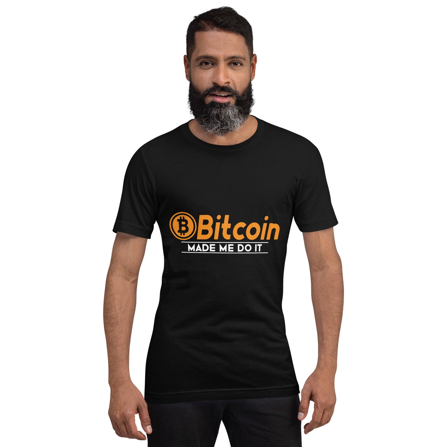 Bitcoin Made me Do it Unisex t-shirt by DarkByteGear