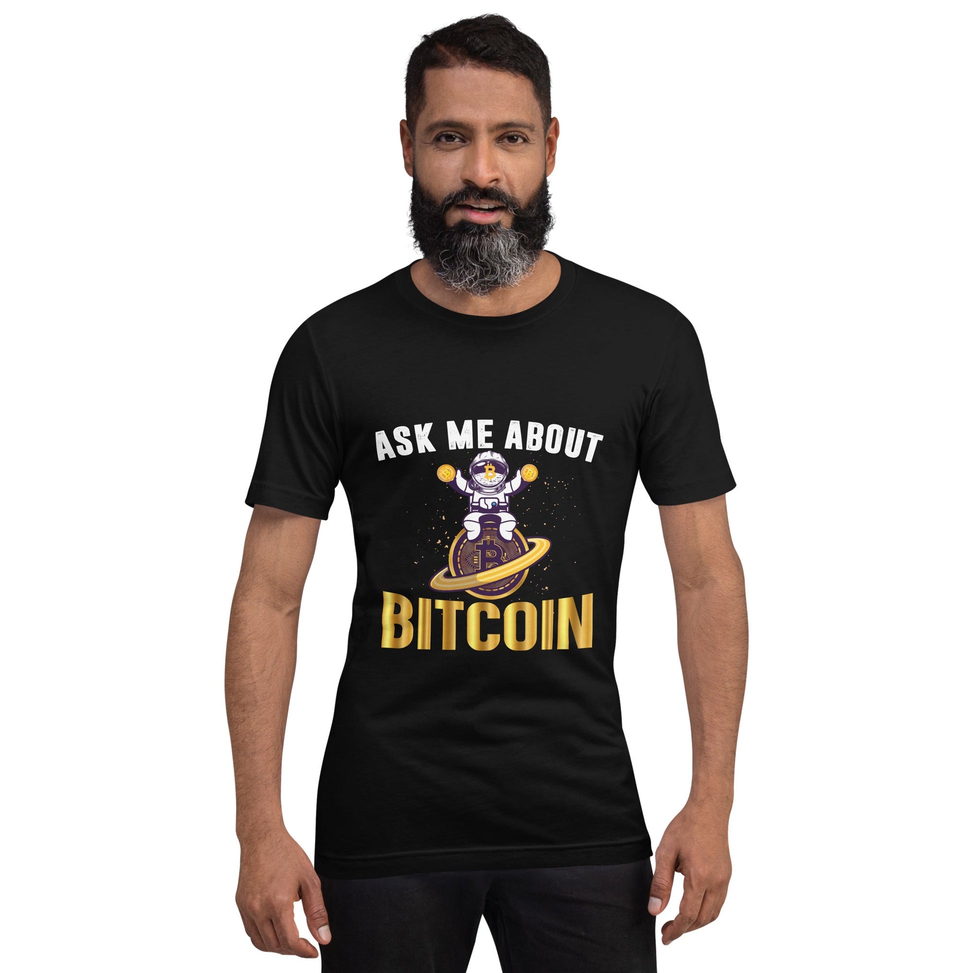 Ask Me about Bitcoin Unisex t-shirt by DarkByteGear