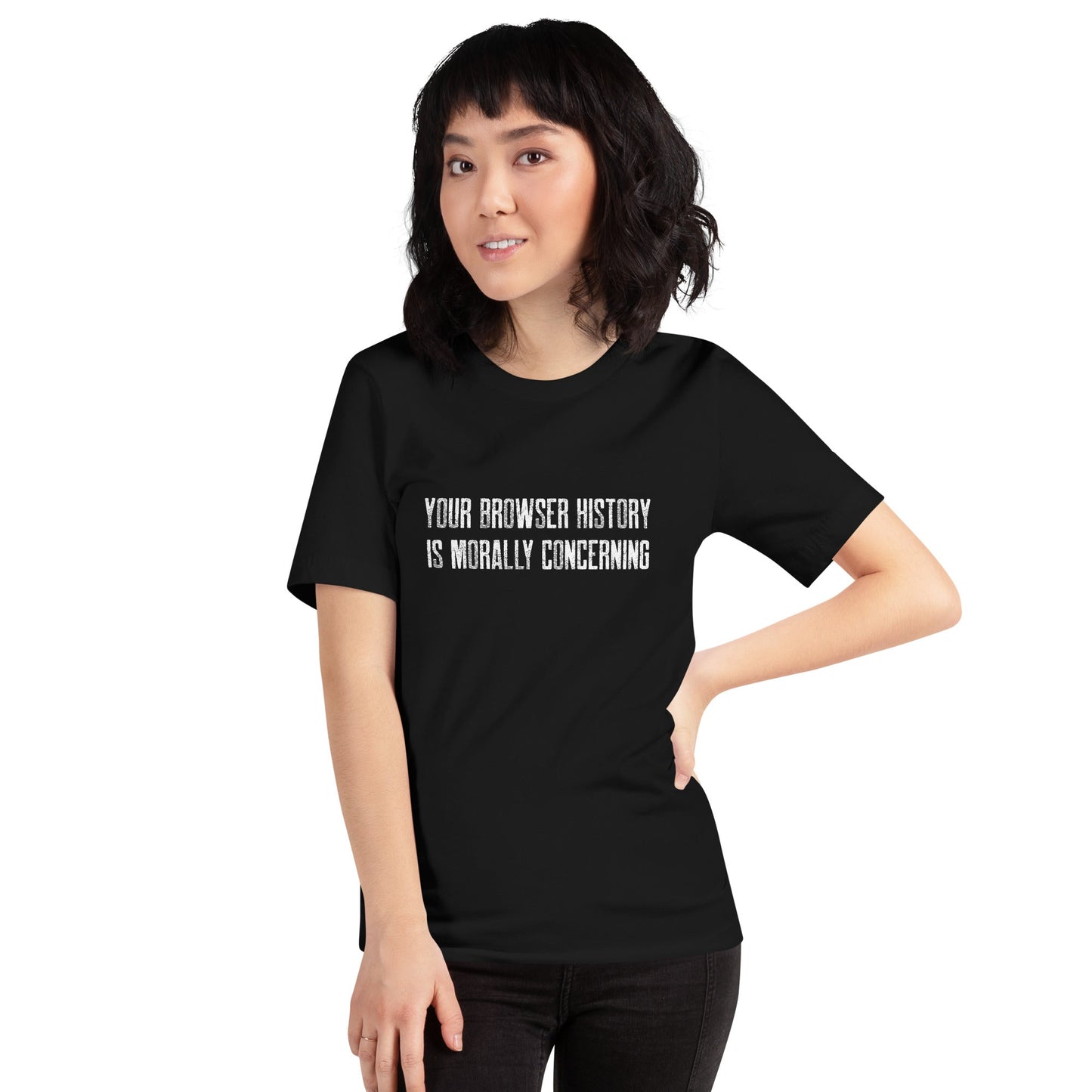 Your Browser History is Morally Concerning V1 Unisex t-shirt by DarkByteGear